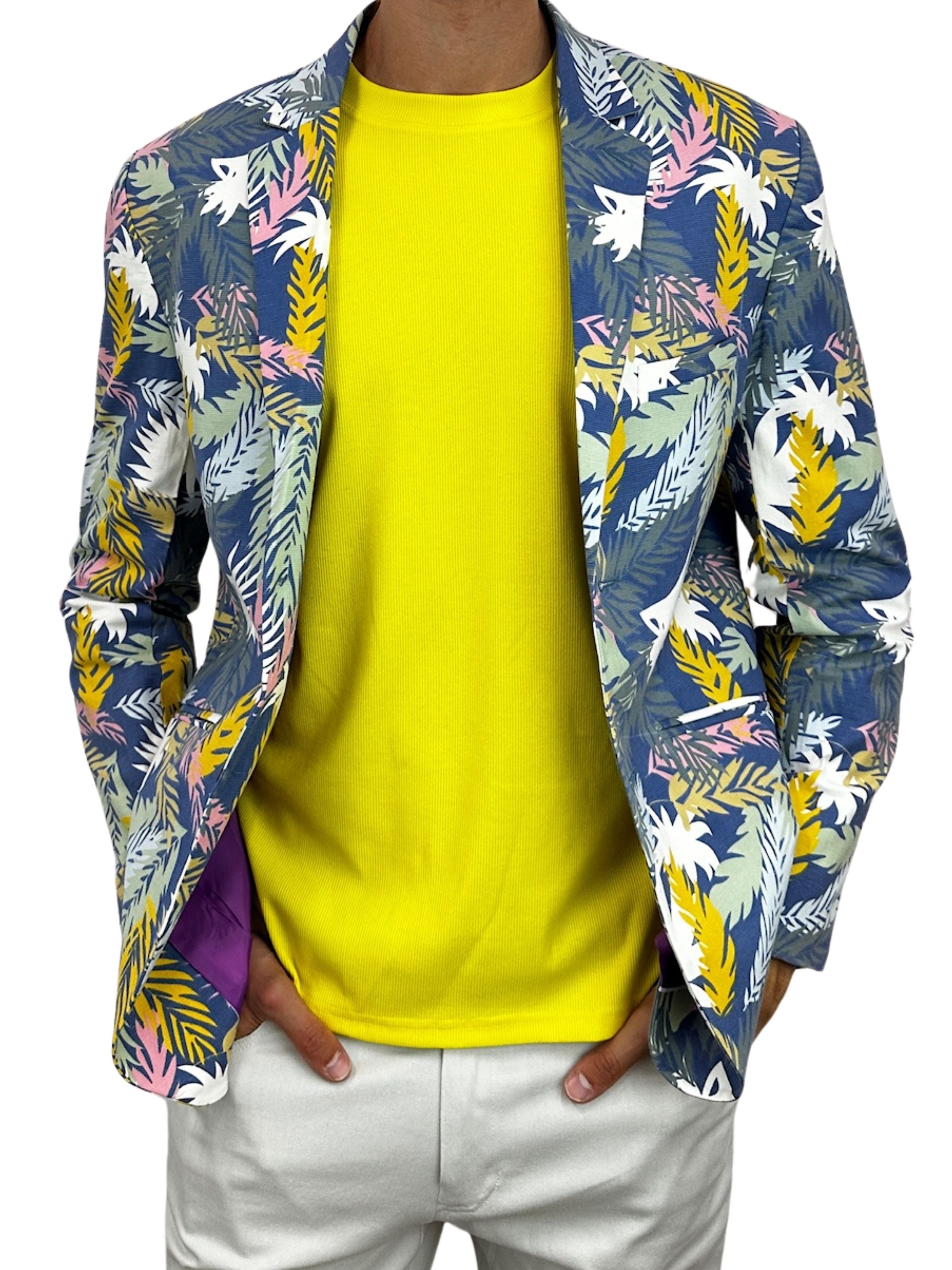 Yellow Ribbed Cotton L/S Tee