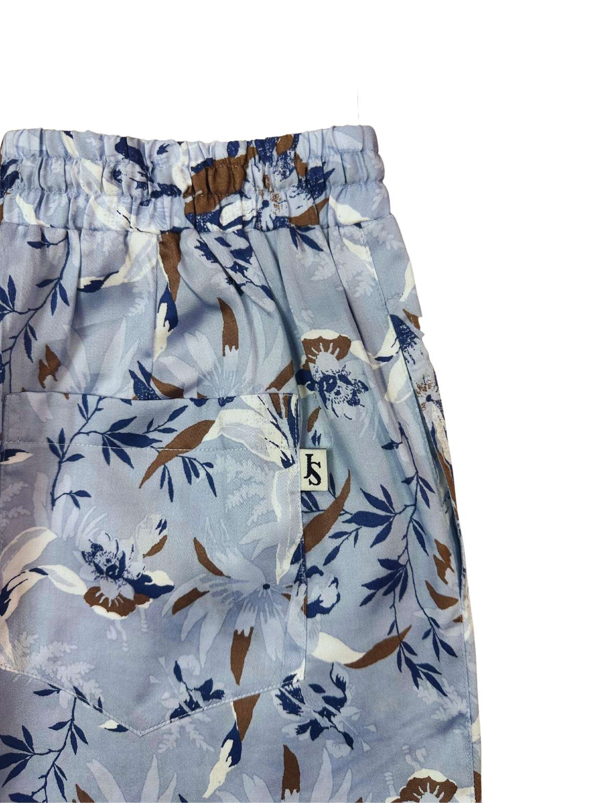 Glacier Floral Cotton Short - Blue/Brown