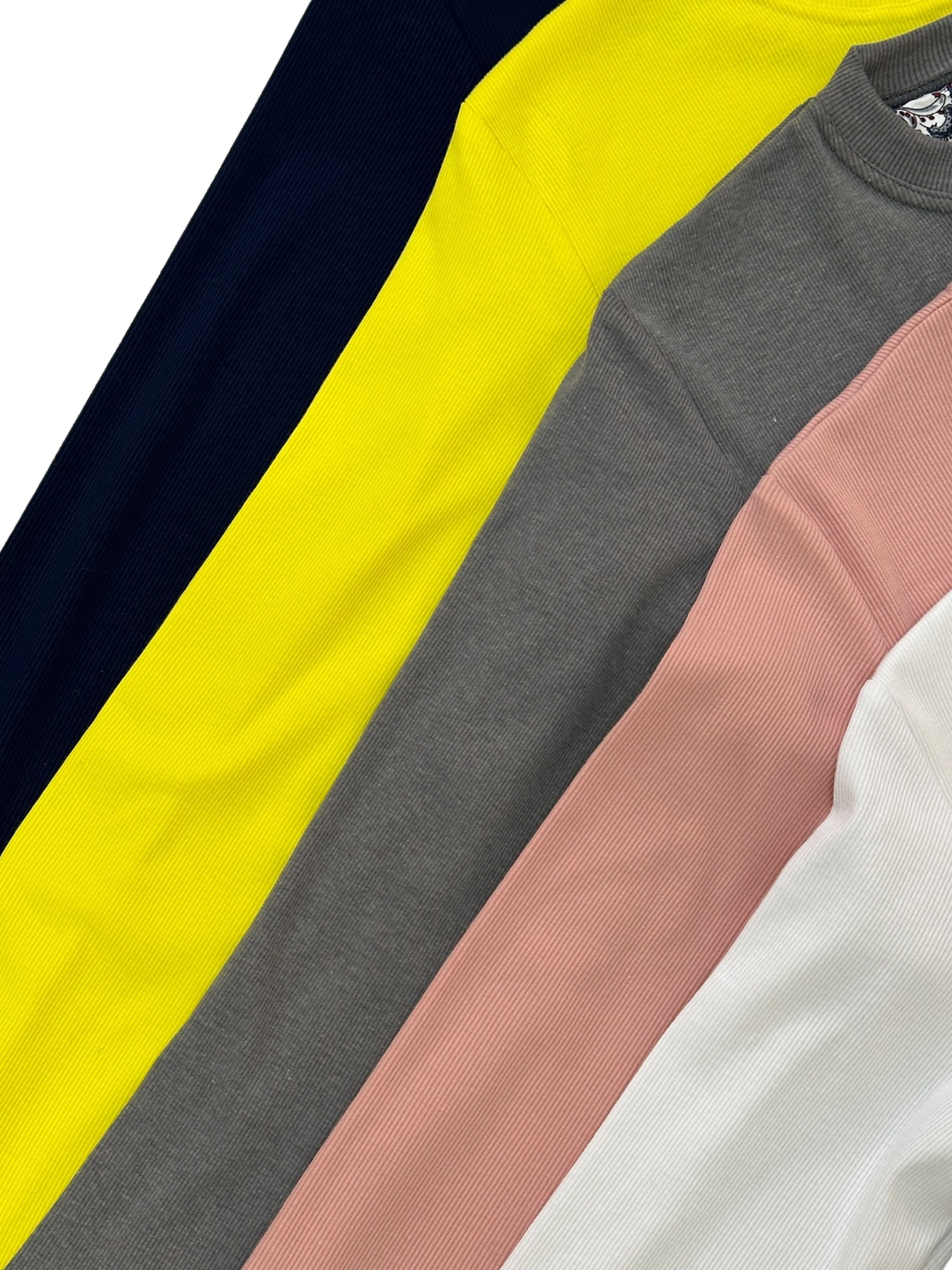 Pink Ribbed Cotton L/S Tee