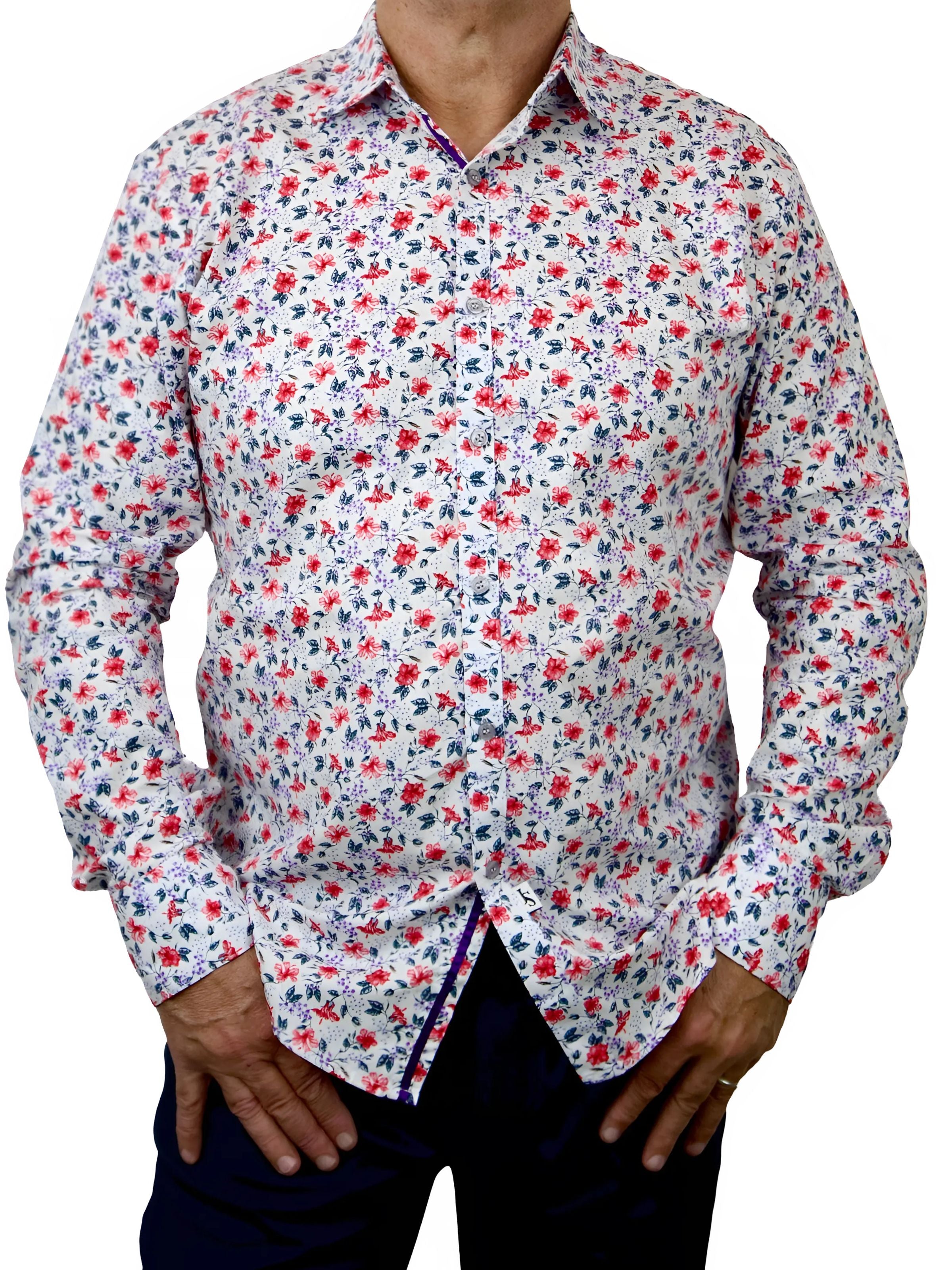 Annecy Floral Cotton L/S Shirt - Purple