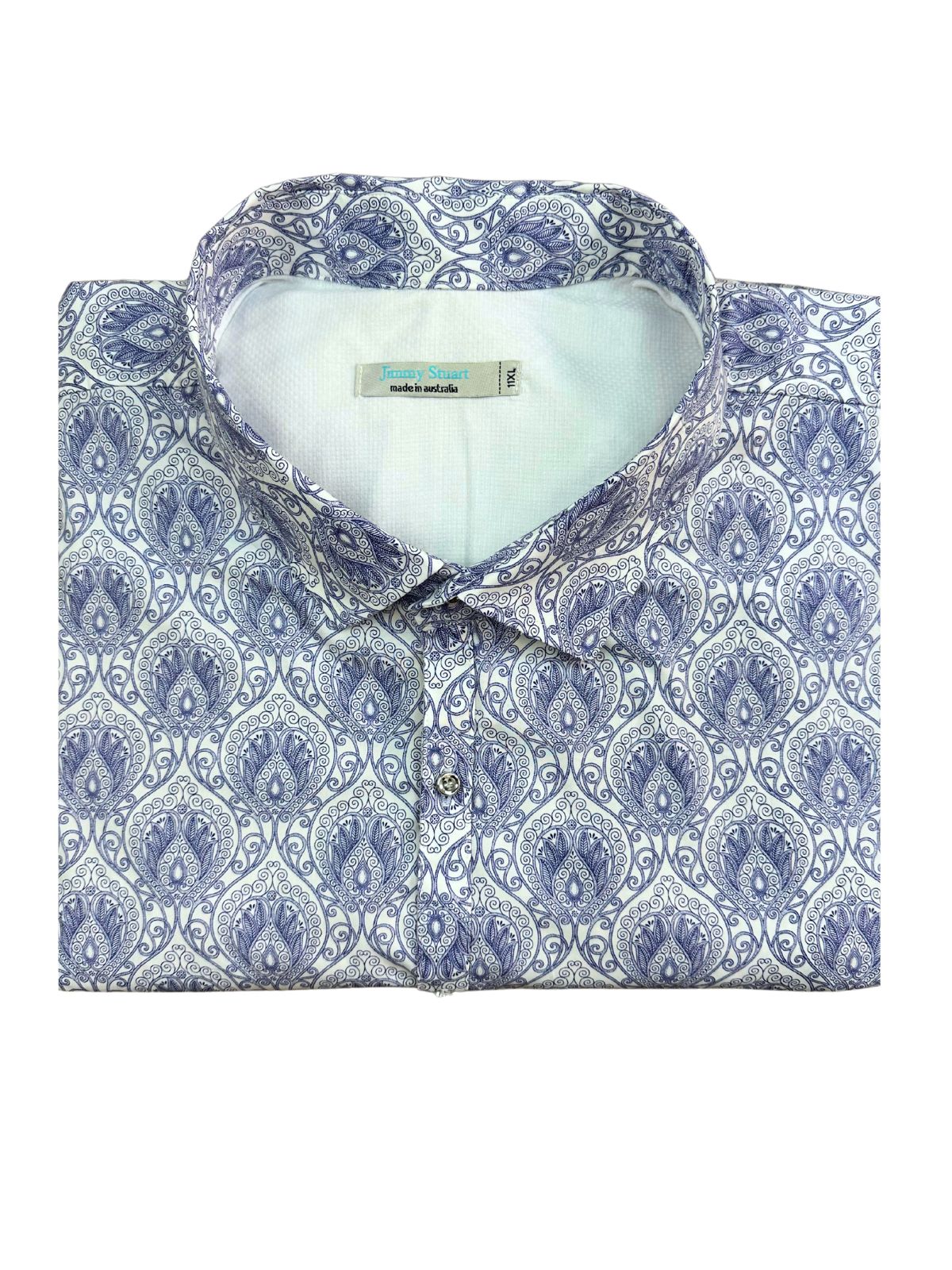 White Wash Paisley L/S Big Mens Shirt – Blue
