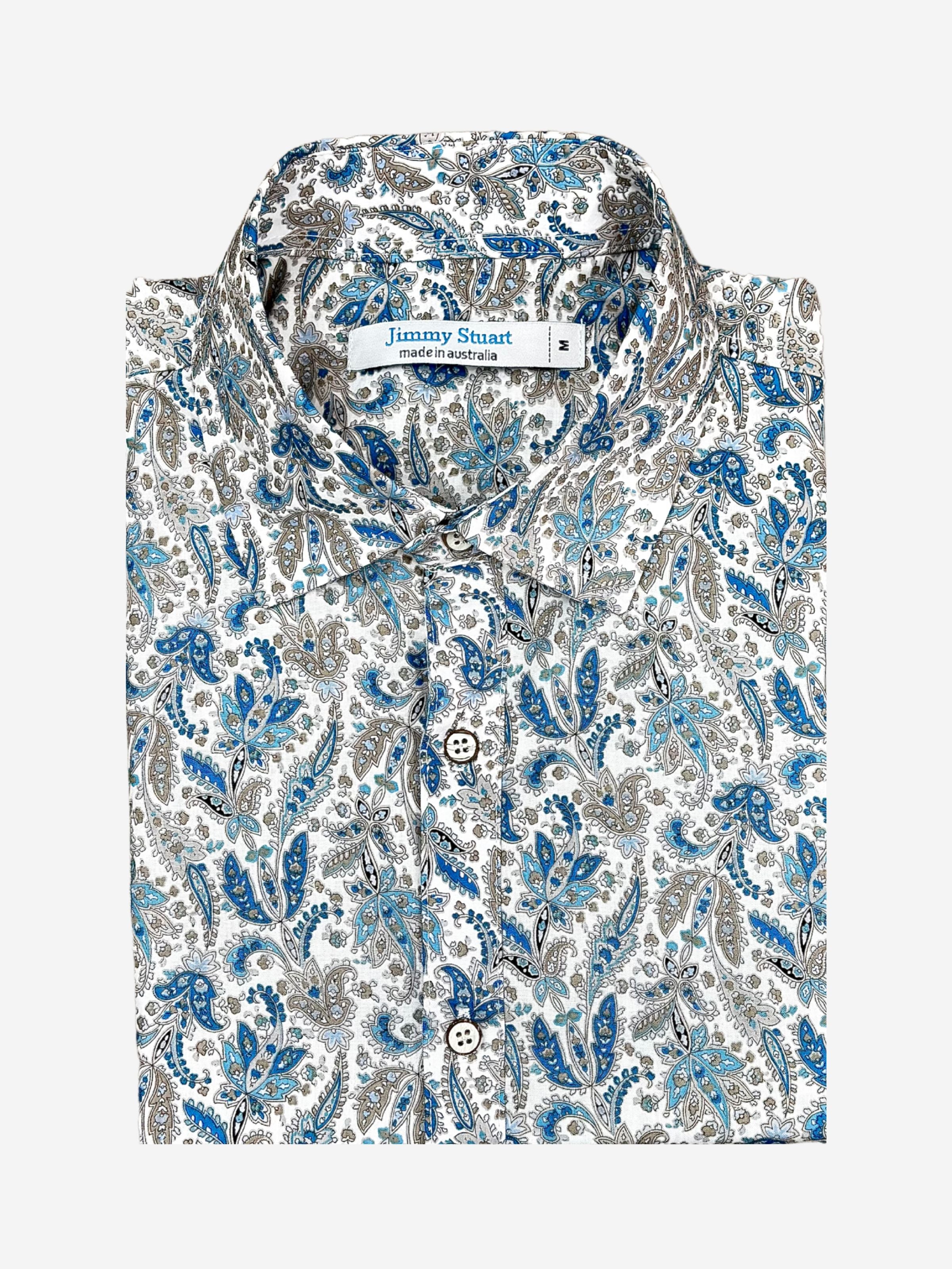 Freedom Paisley Cotton L/S Shirt - Blue