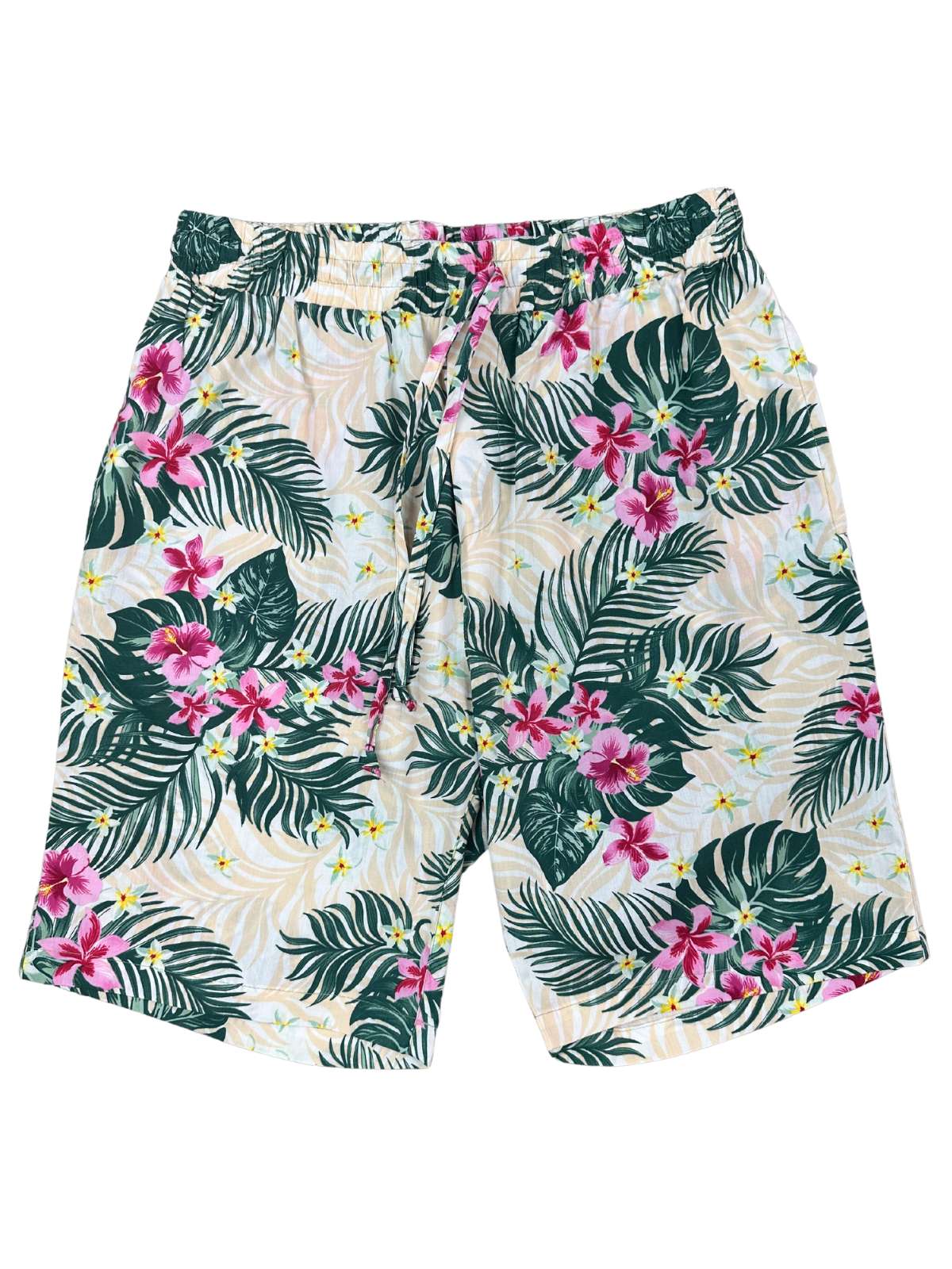 Aloha Hawaiian Cotton Short - Peach/Green
