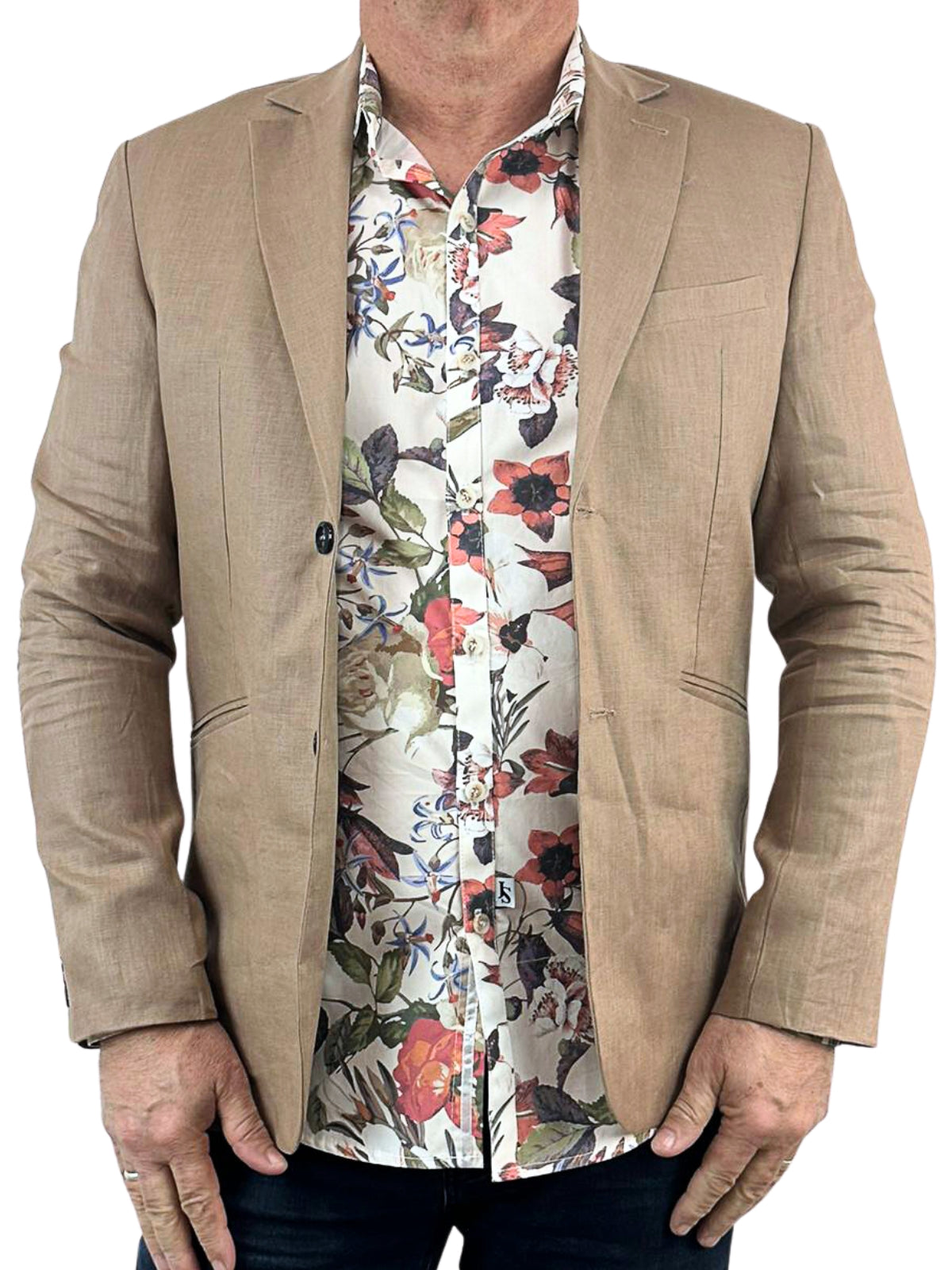 Amazon Floral Cotton L/S Big Mens Shirt – Brown