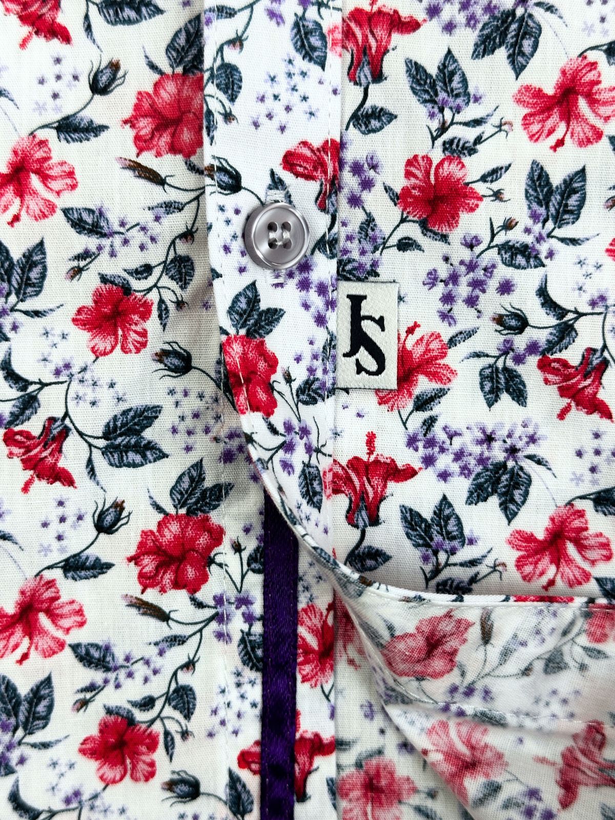 Annecy Floral Cotton L/S Shirt - Purple