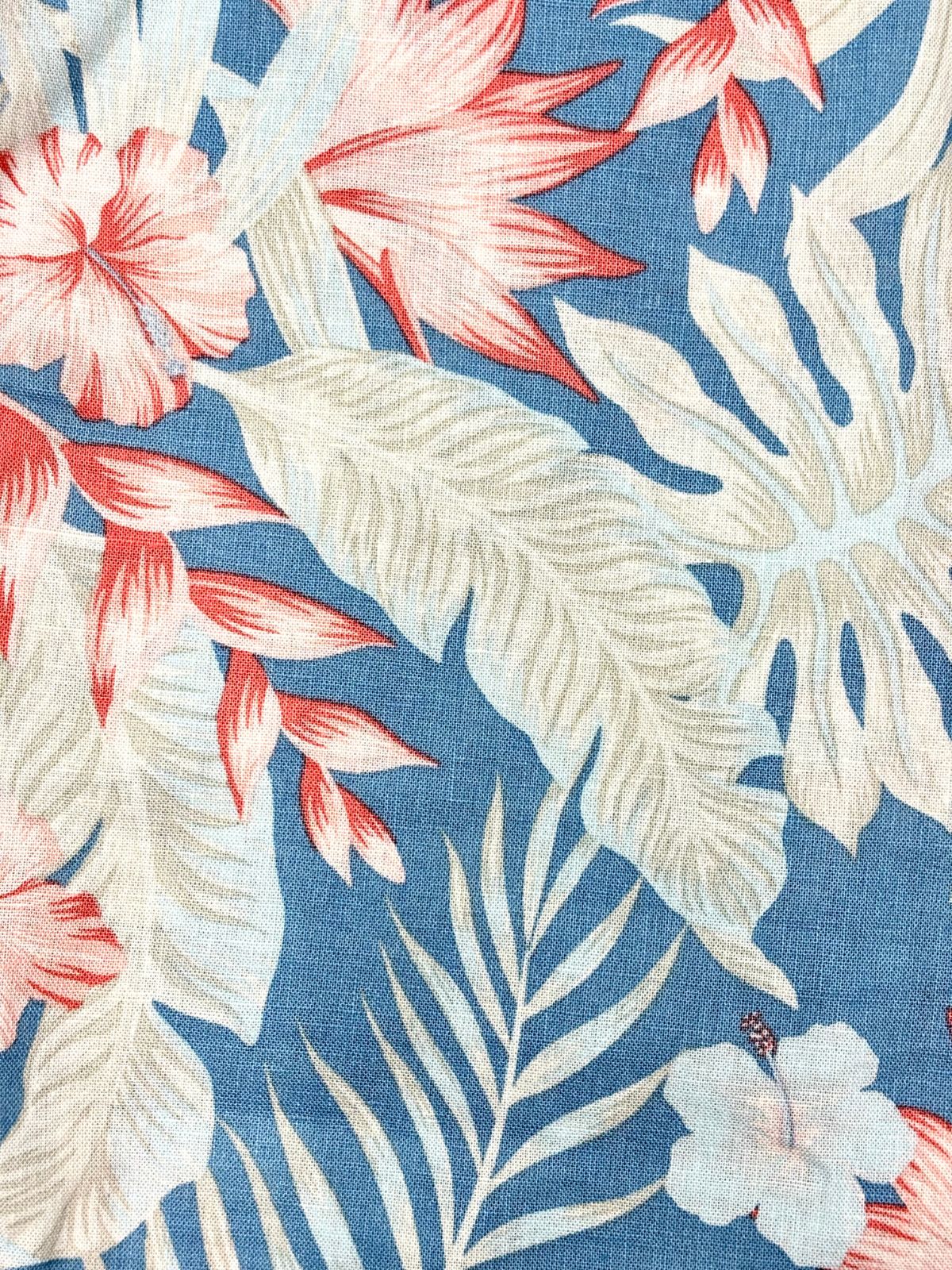 Antigua Hawaiian Linen Jacket - Blue/Orange