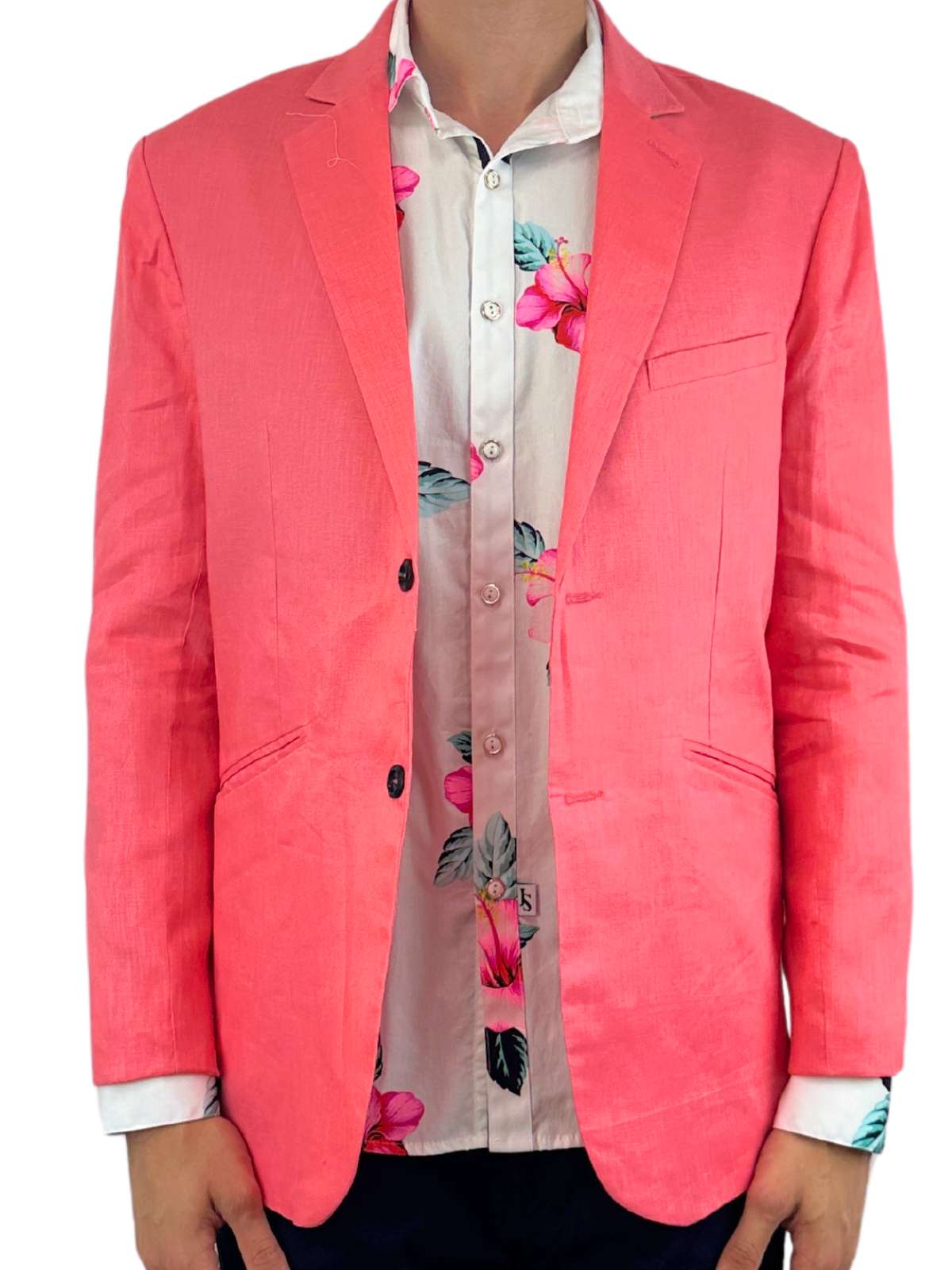 Armond Hawaiian Cotton S/S Shirt - Pink