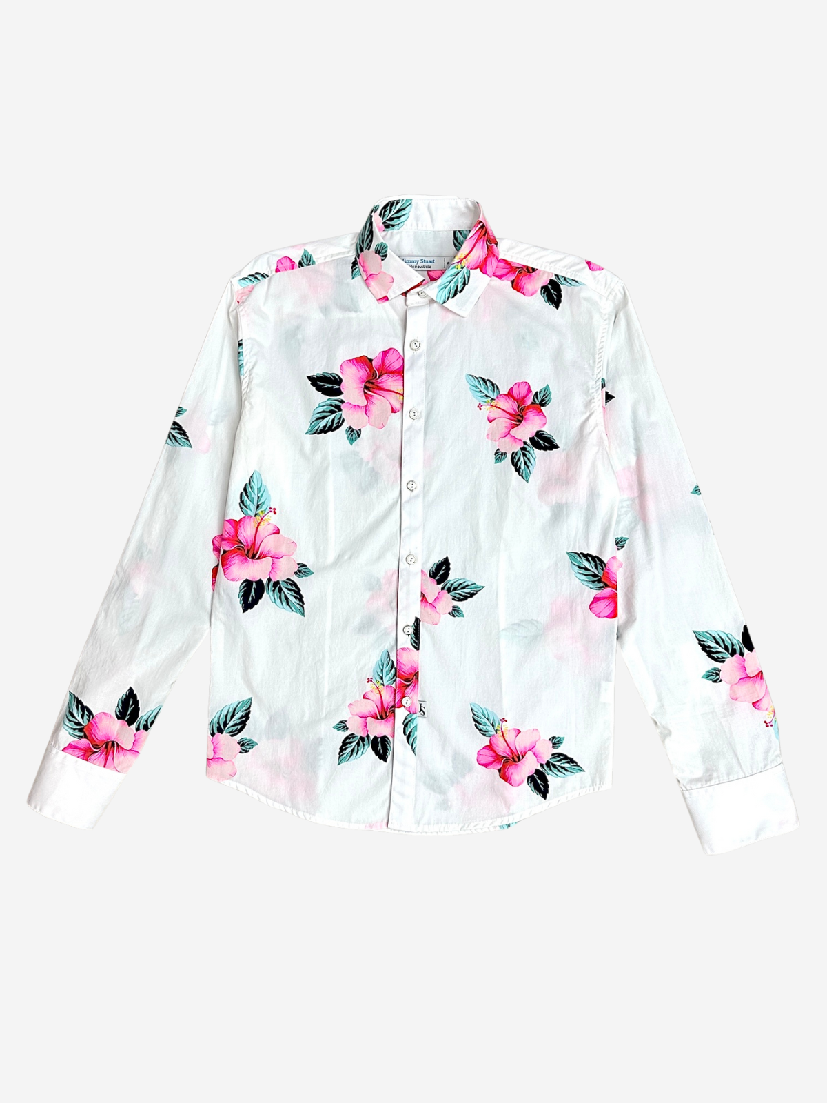 Armond Floral Cotton L/S Mens Shirt -  Pink