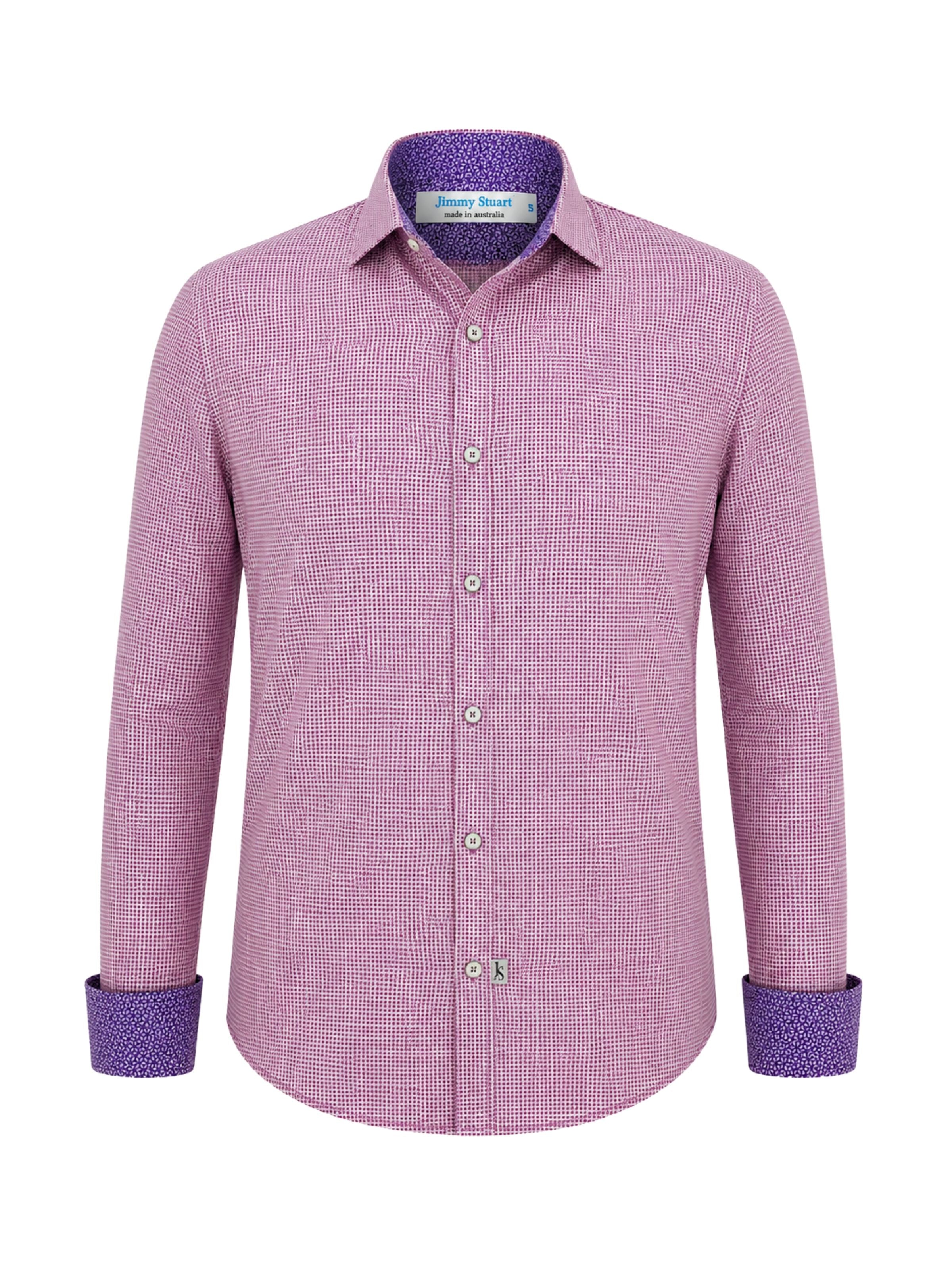 Audi Geometric Cotton L/S Shirt - Purple