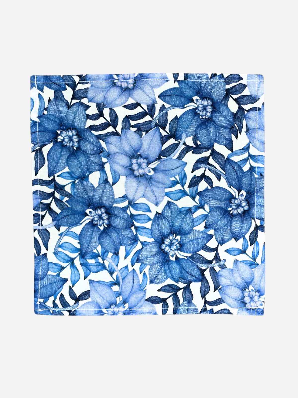 Azure Cotton Pocket Square - Blue