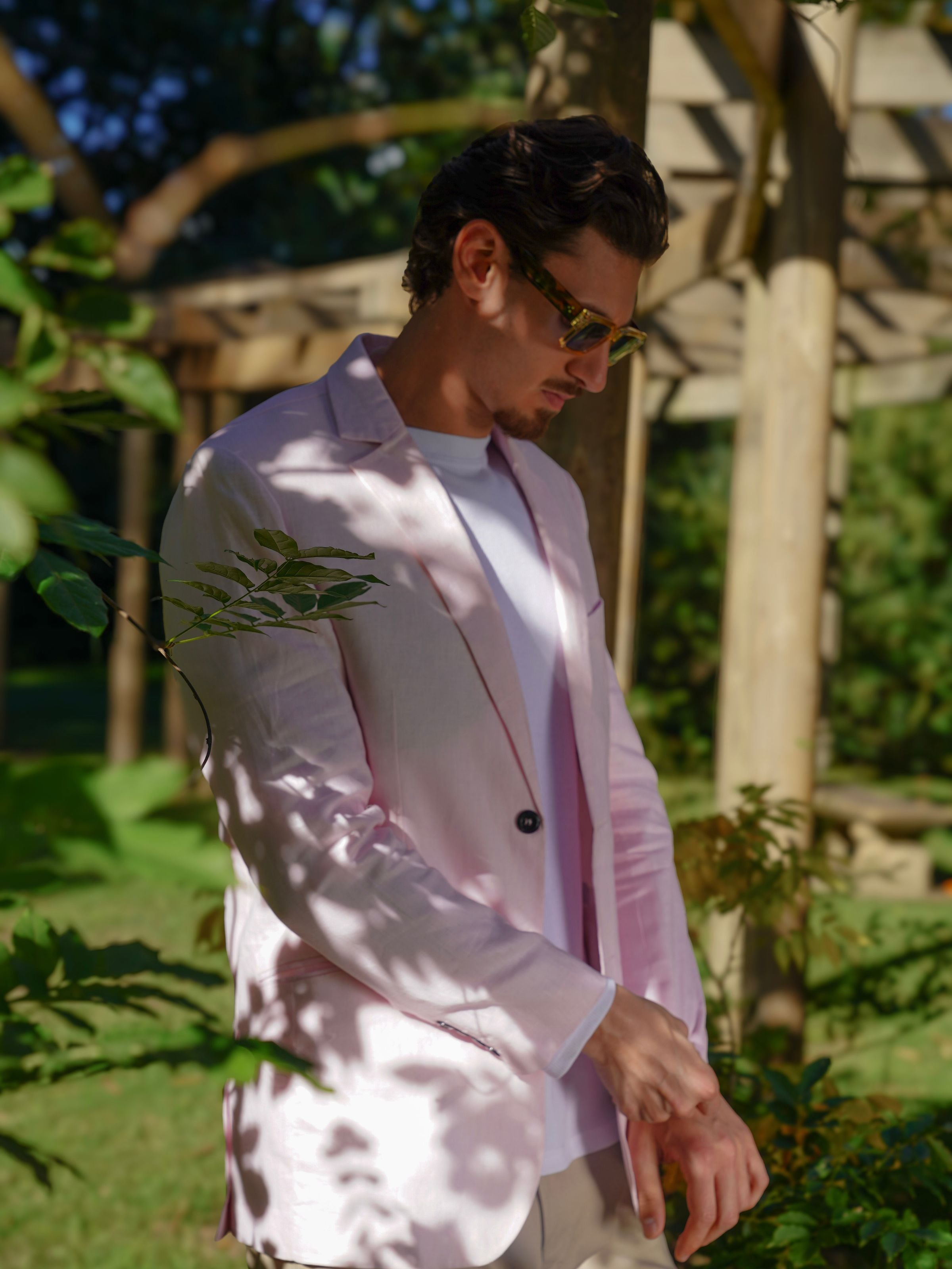 Baby Pink Linen Jacket