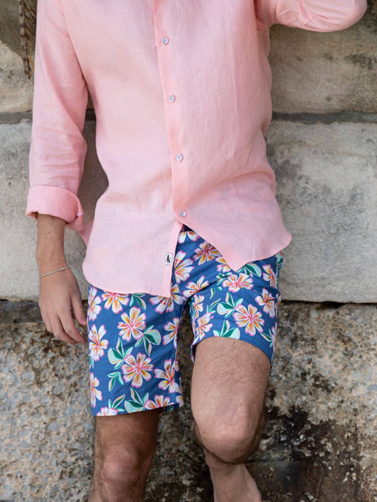 Byron Bay Baby Pink Linen L/S Shirt