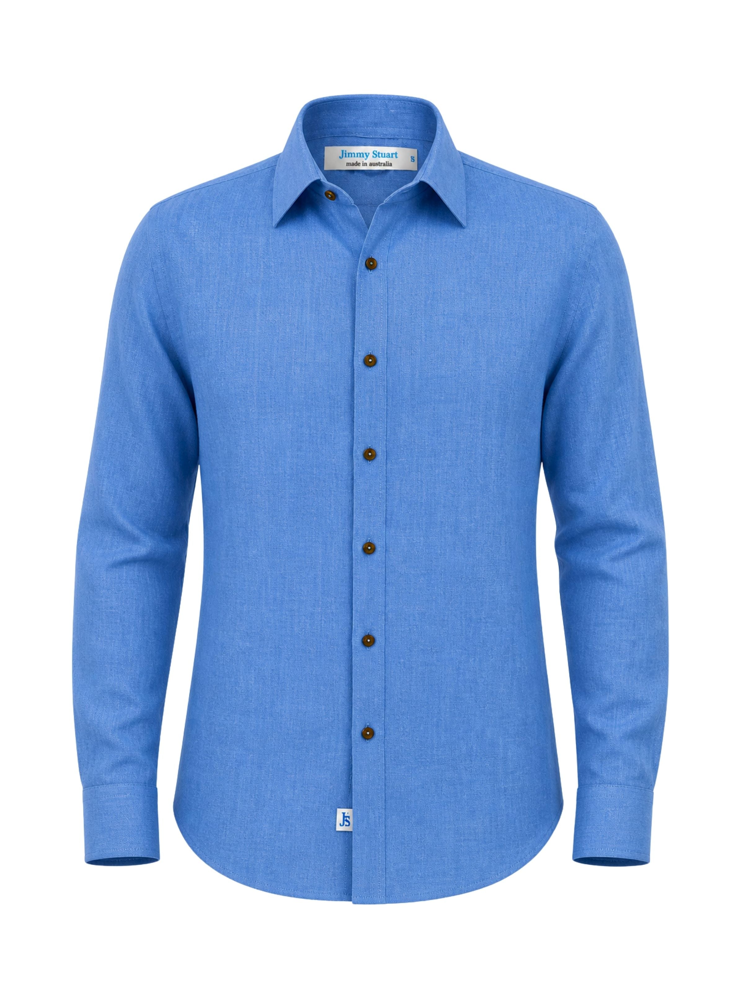 Byron Bay Bimini Blue Linen L/S Shirt
