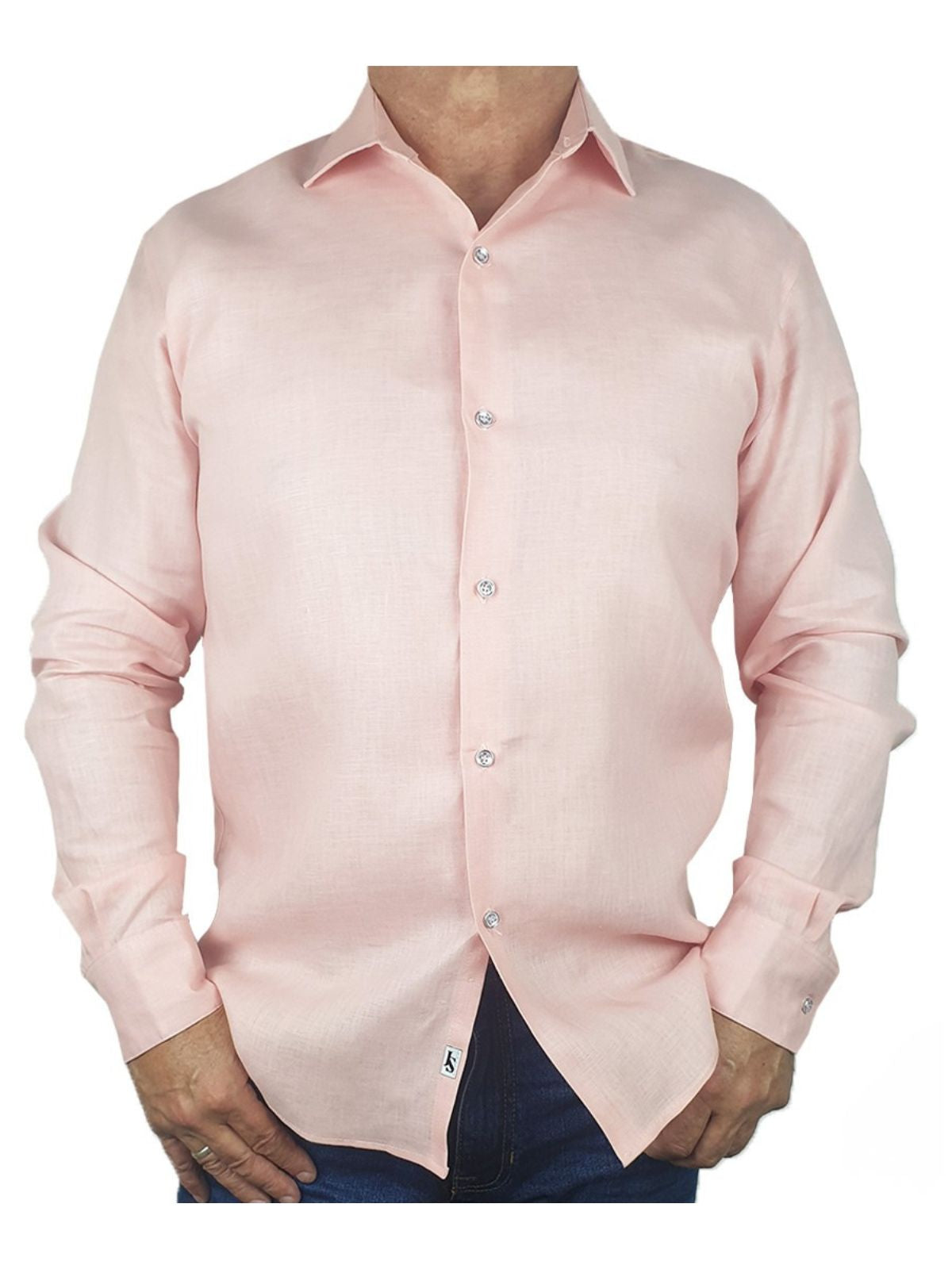 Byron Bay Baby Pink Linen L/S Shirt