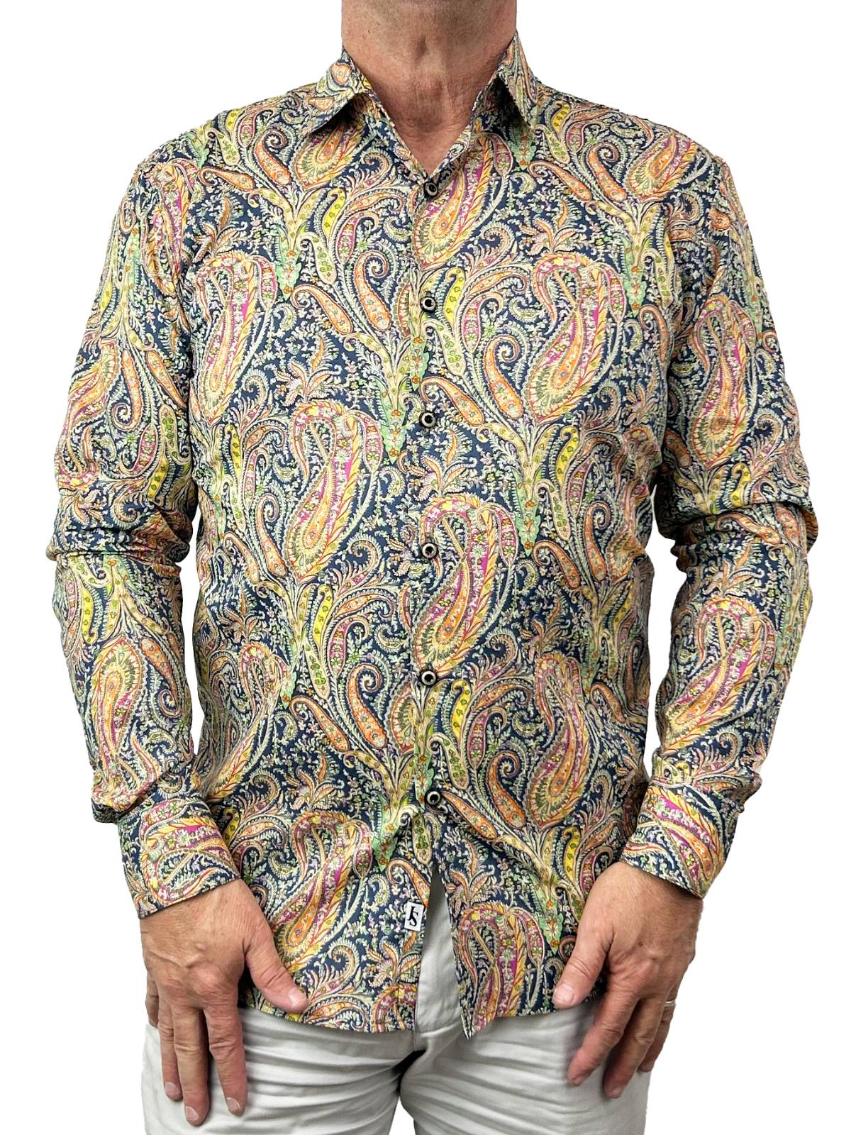 Beast Paisley Cotton L/S Big Mens Shirt - Multi