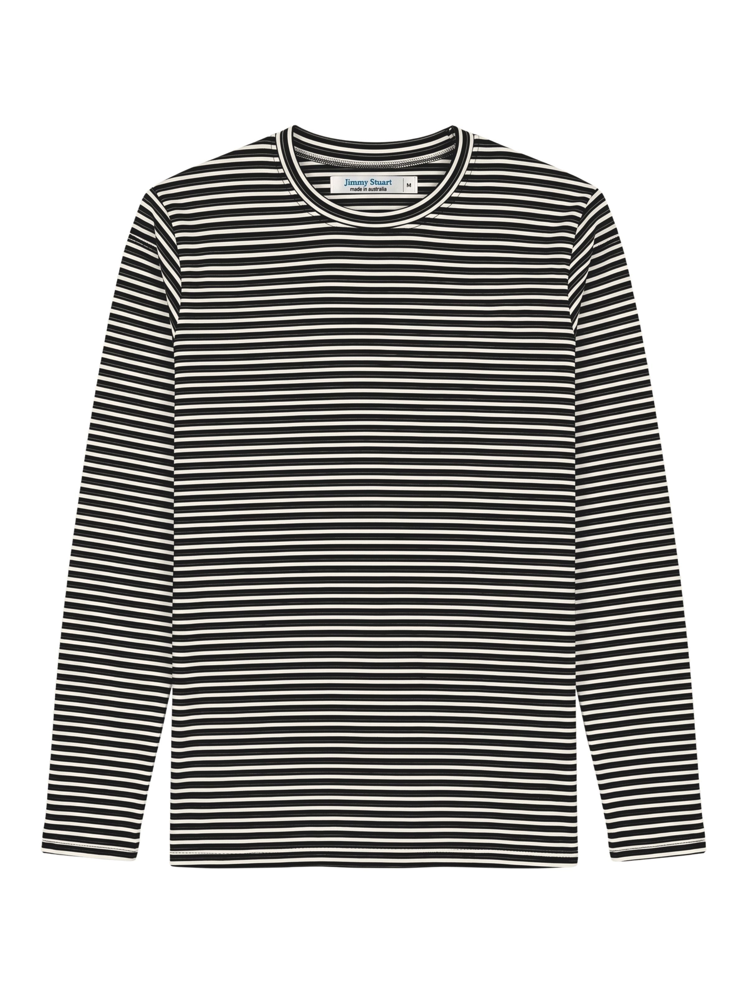Bermuda Stripe Cotton L/S Tee - Black/Brown