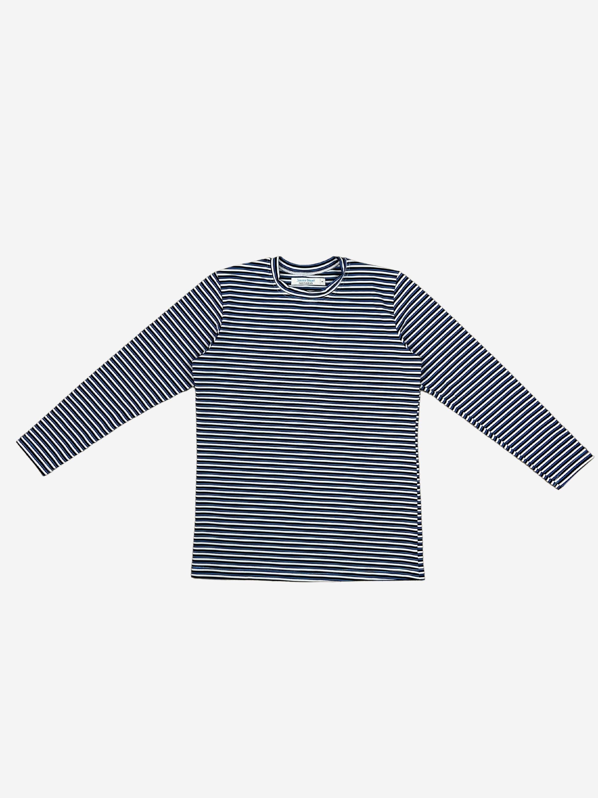 Bermuda Stripe Cotton L/S Tee - Black/Blue