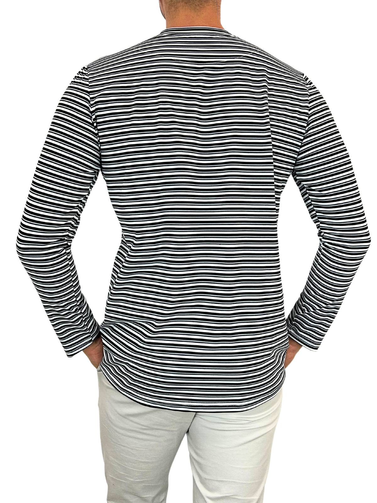 Bermuda Stripe Cotton L/S Tee - Black/Grey