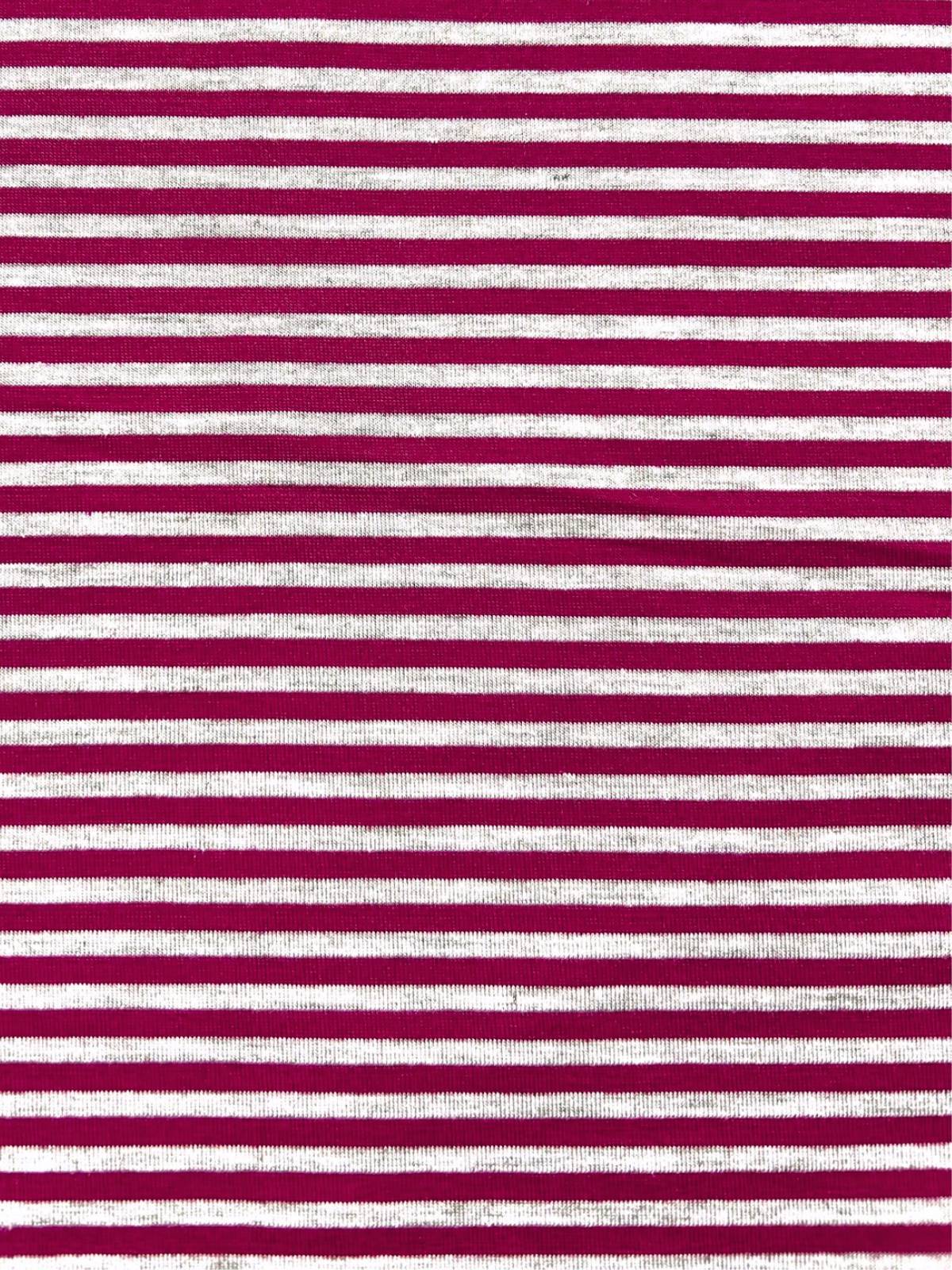 Bermuda Stripe Cotton L/S Tee - Maroon