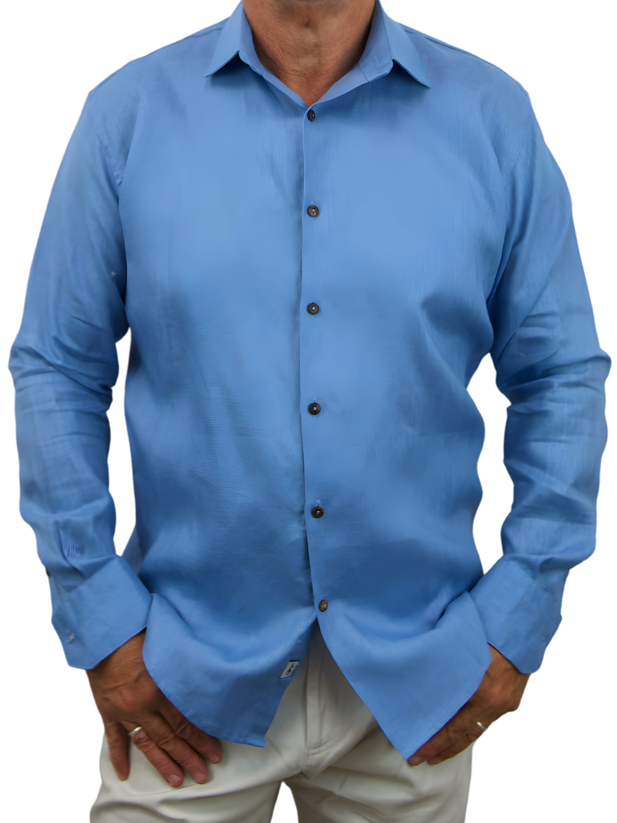 Byron Bay Linen Bimini Blue L/S Shirt