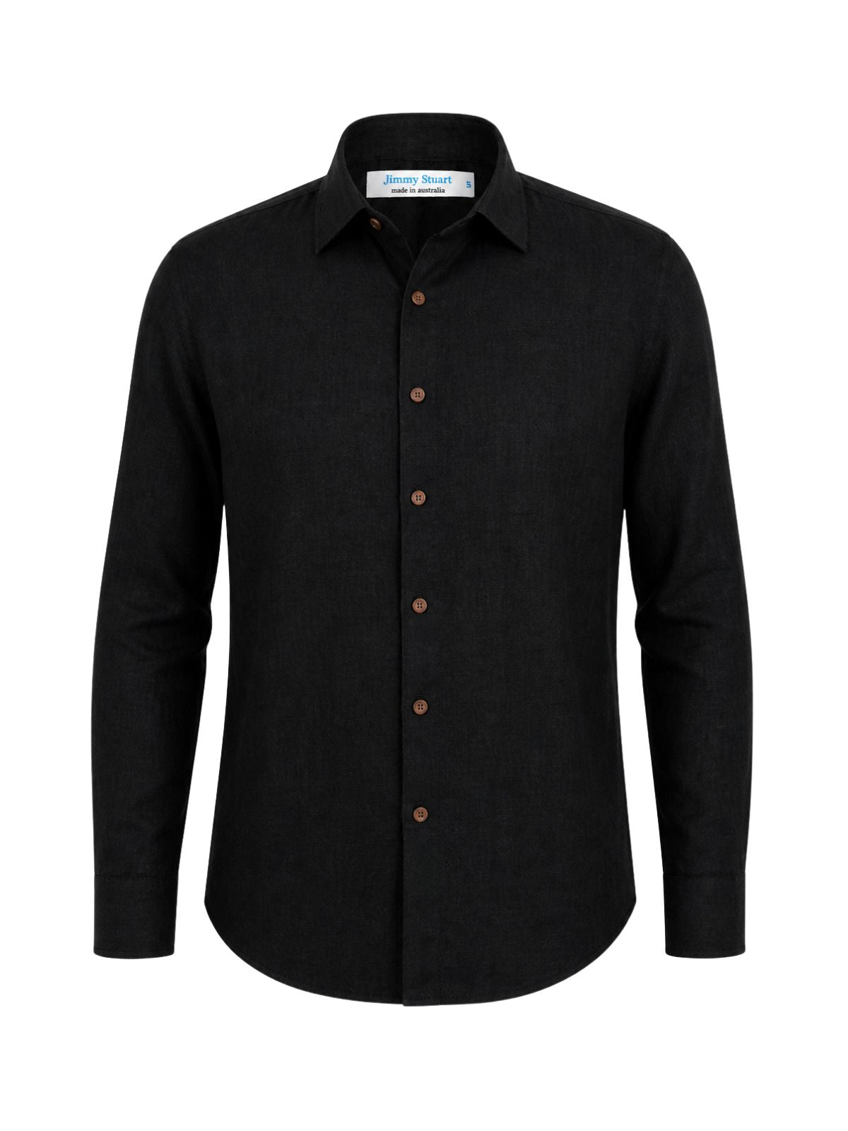 Byron Bay Black Linen L/S Shirt