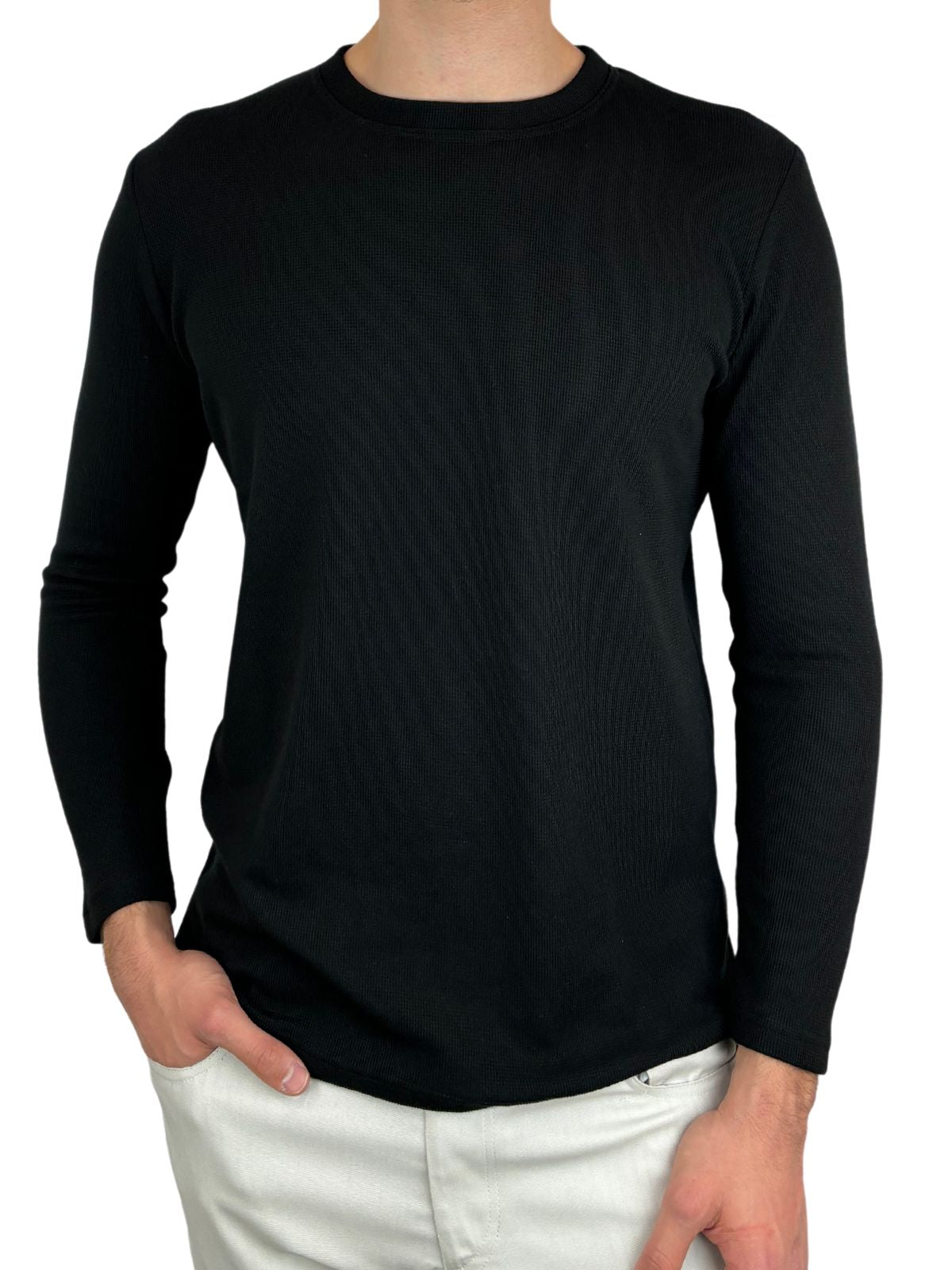 Black Waffle L/S Tee