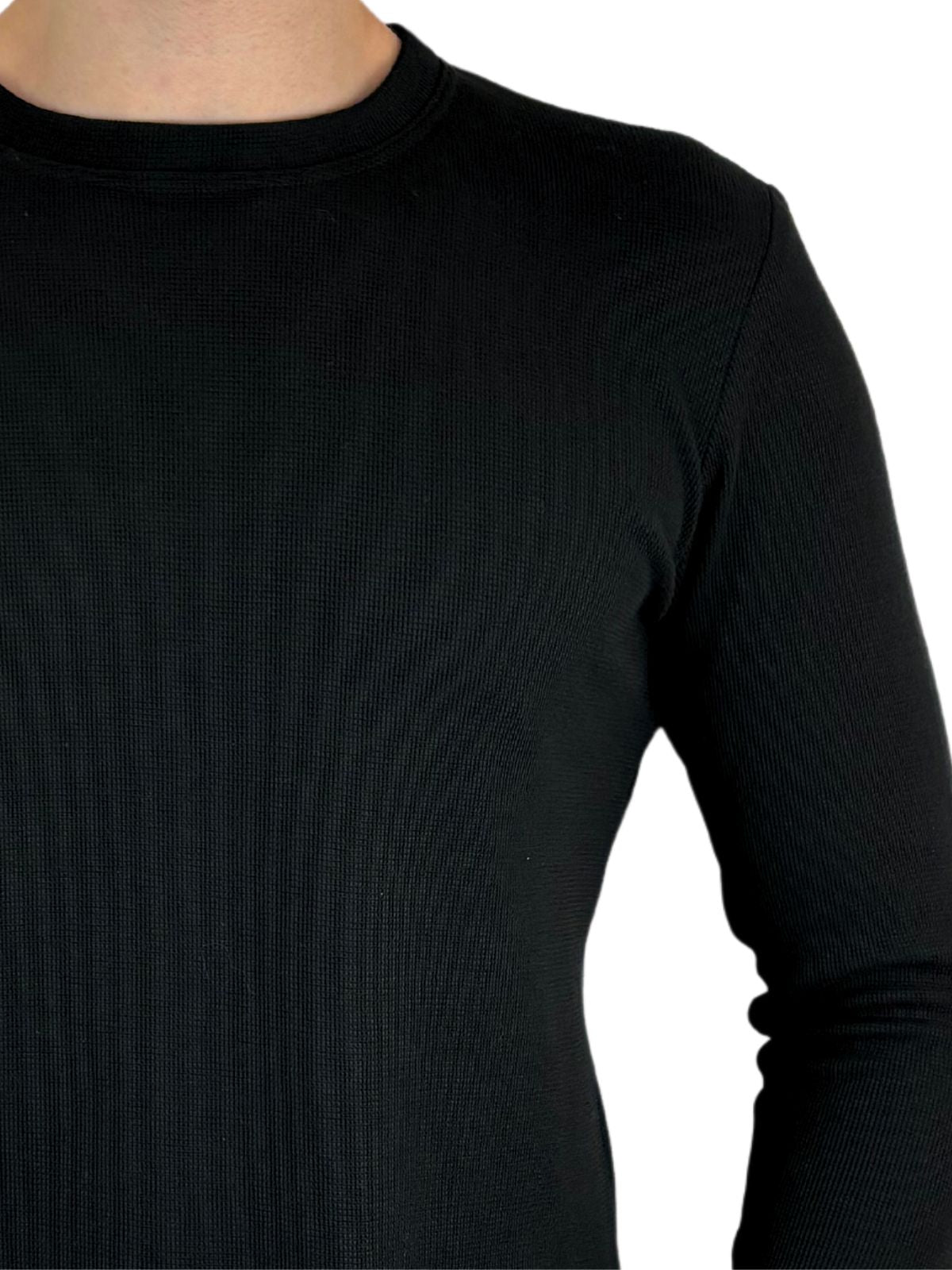 Black Waffle L/S Tee