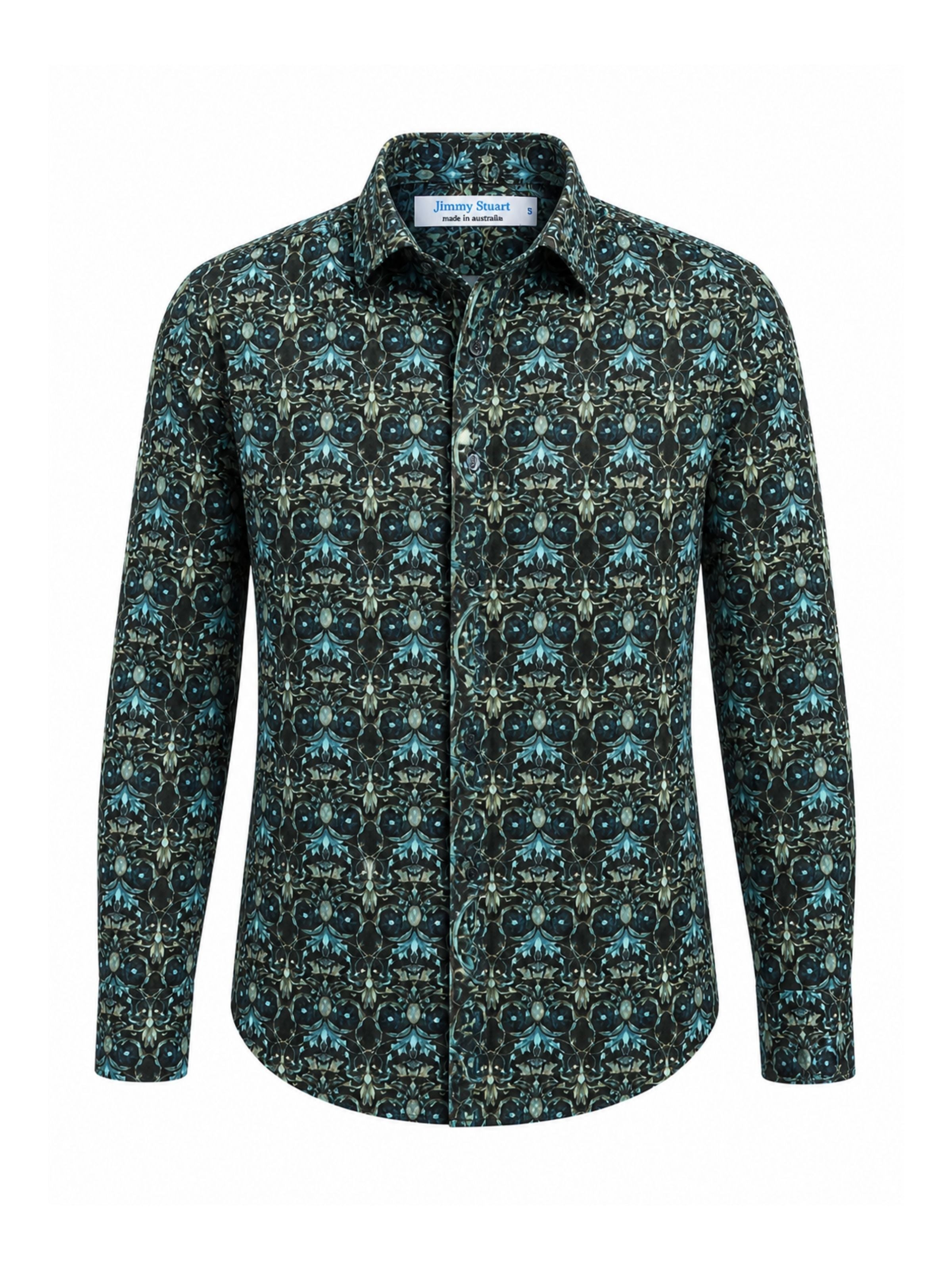 Blackthorn Abstract Cotton L/S Shirt - Black