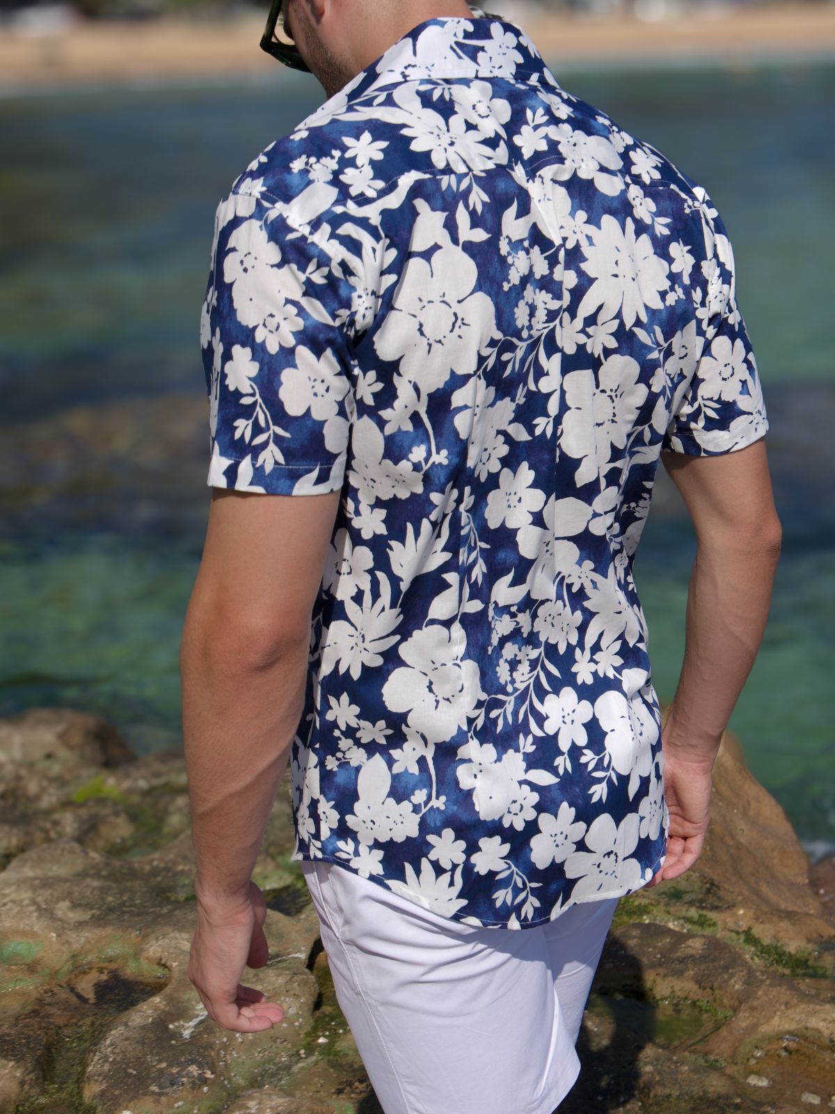 Blue Hawaii Cotton S/S Shirt - Navy/White