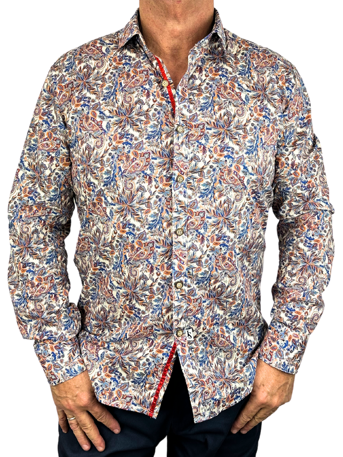 Burst Paisley Cotton L/S Shirt - Multi