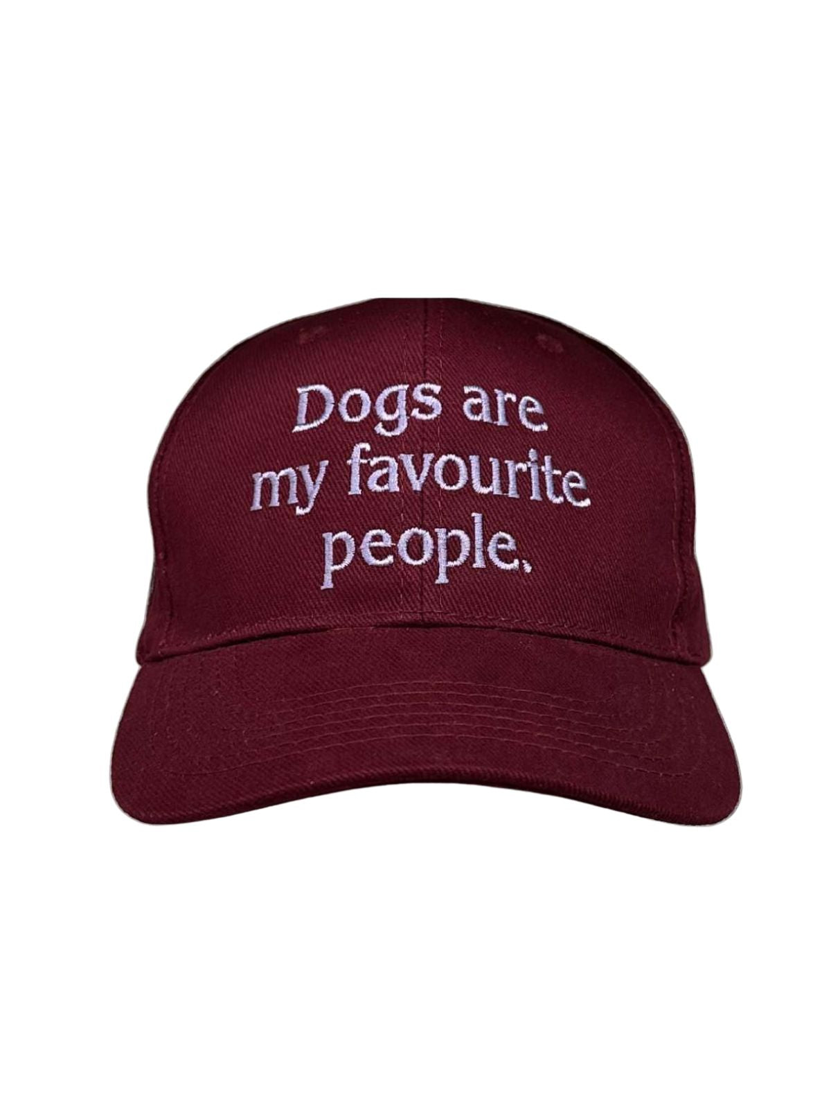 Dogs Are My Favourite People Unisex Cotton Cap - Maroon