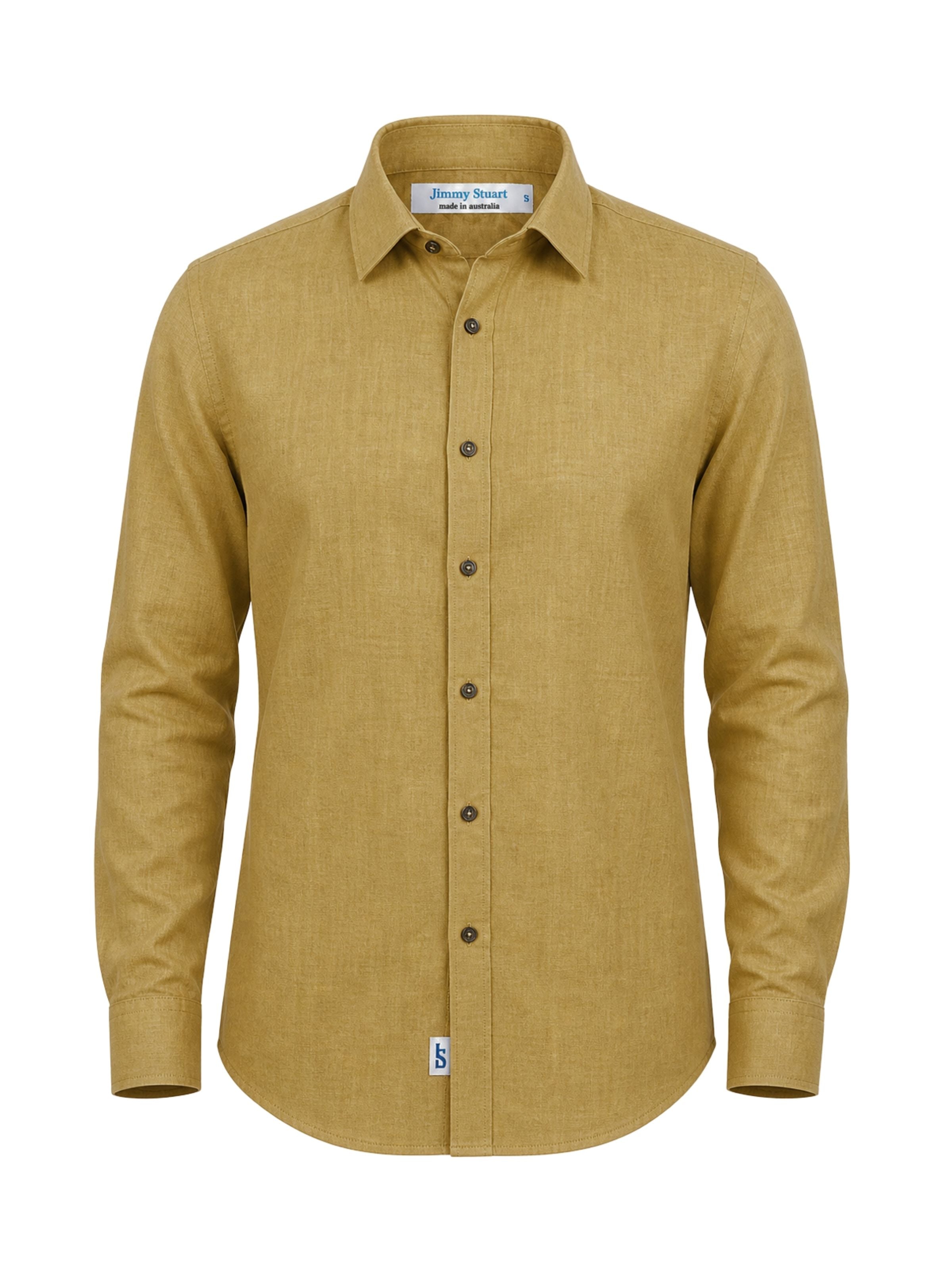 Byron Bay Caramel Linen L/S Shirt