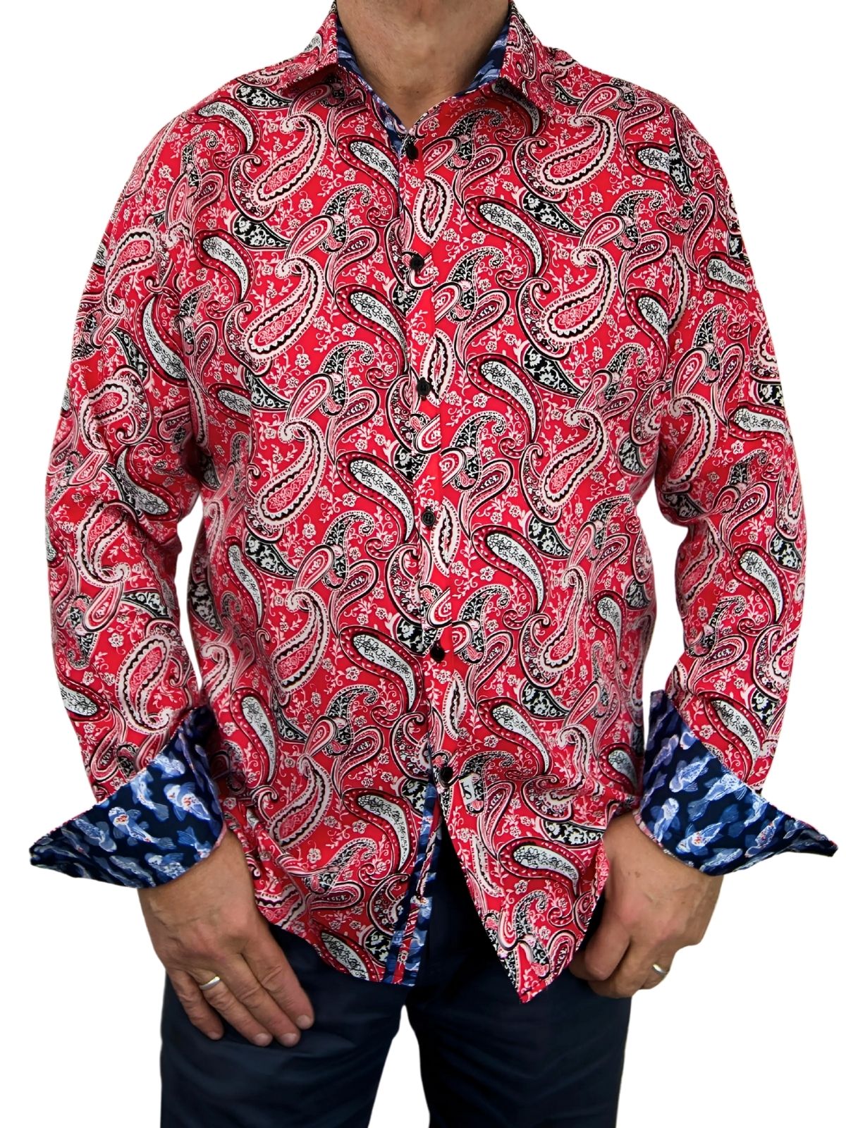 Catfish Paisley L/S Big Mens Shirt – Pink