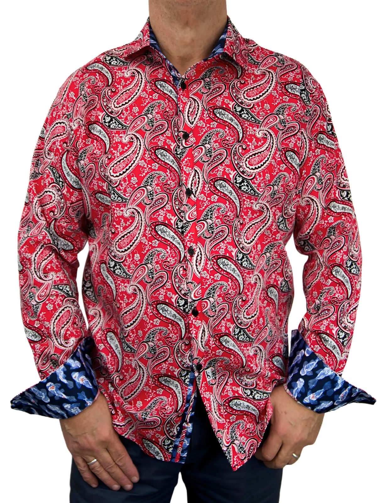 Catfish Paisley Cotton L/S Shirt - Pink