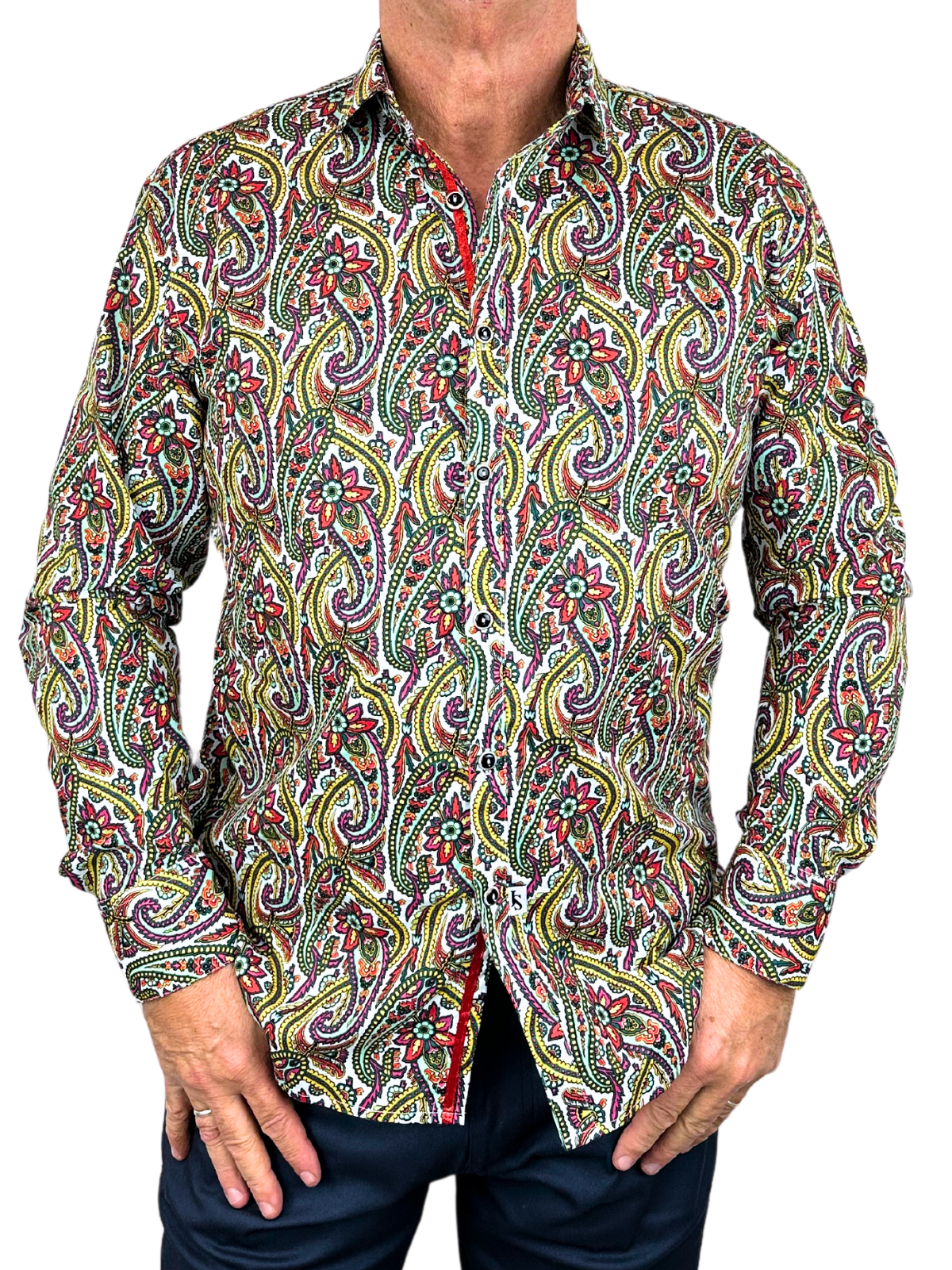 Cathedral Geometric Cotton L/S Mens Shirt - Mutli