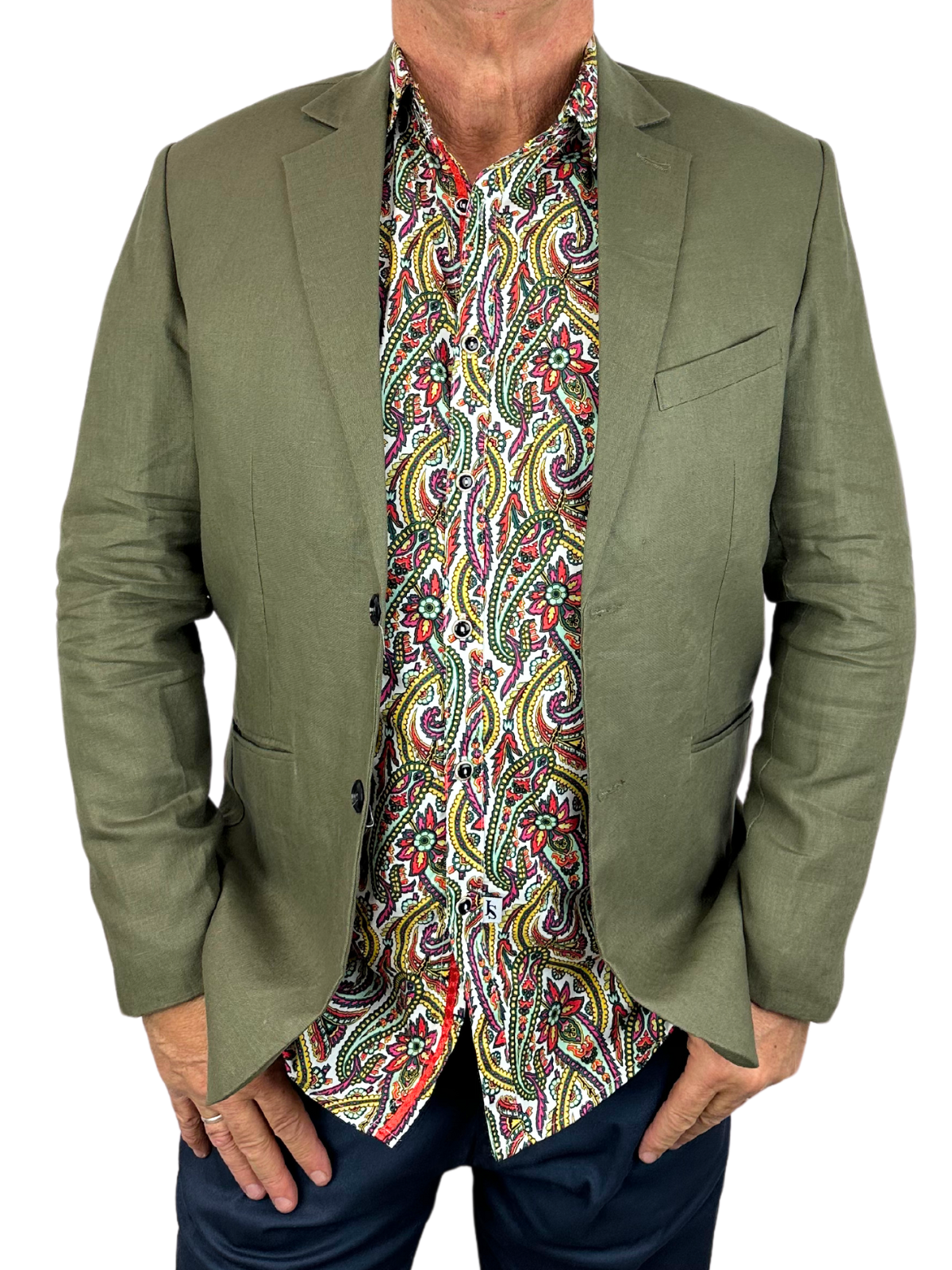 Cathedral Geometric Cotton L/S Mens Shirt - Mutli
