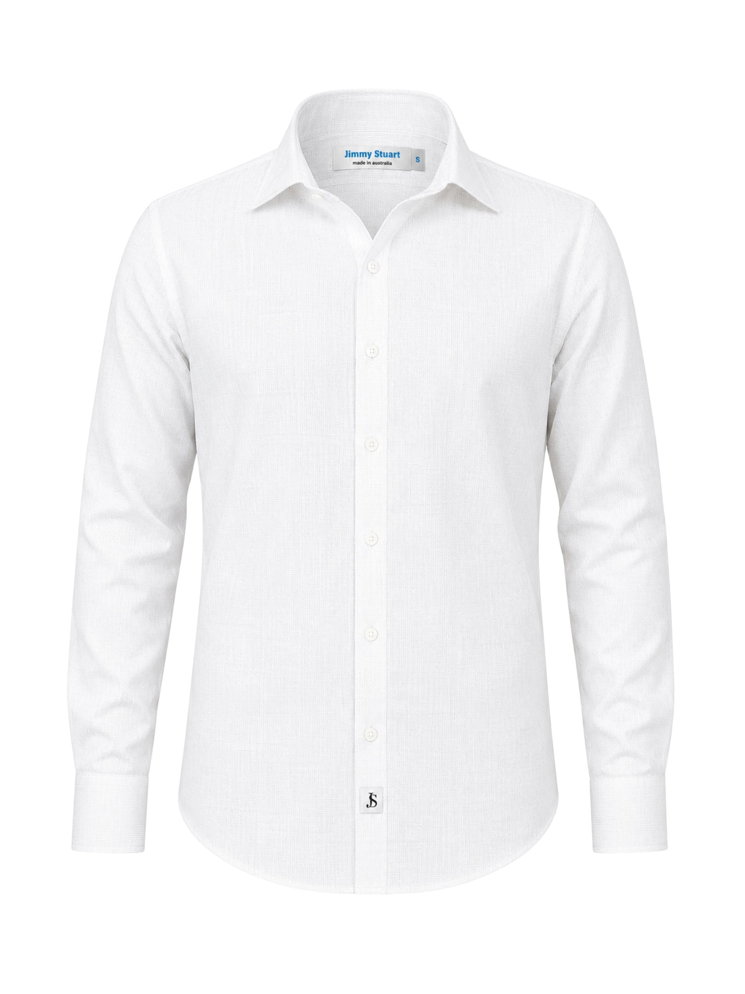 Chalk Cotton L/S Big Mens Shirt – White