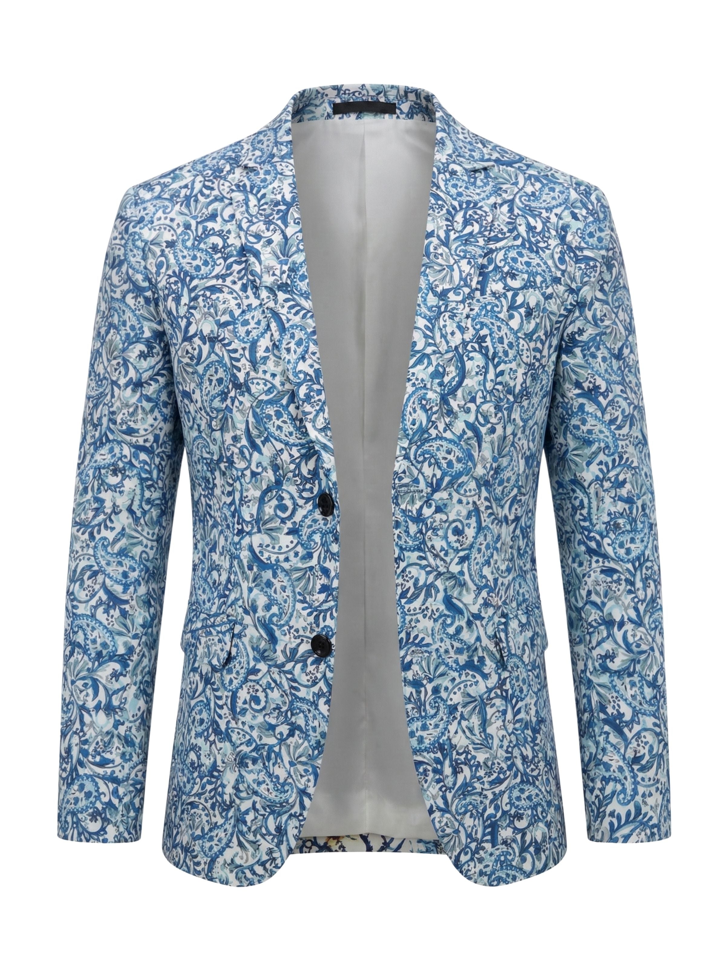Charisma Abstract Cotton Jacket - Blue