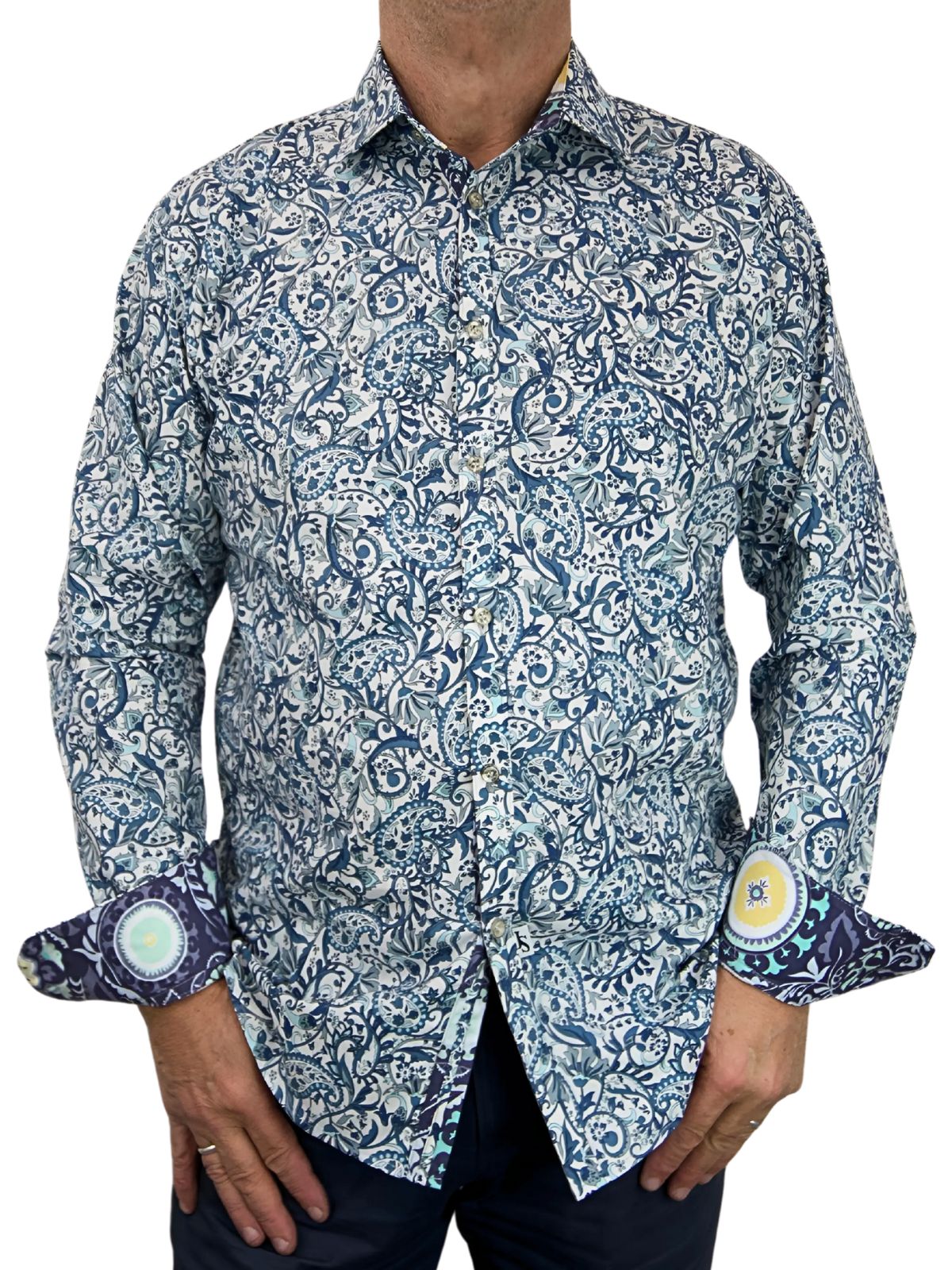 Charisma Abstract L/S Shirt - Blue