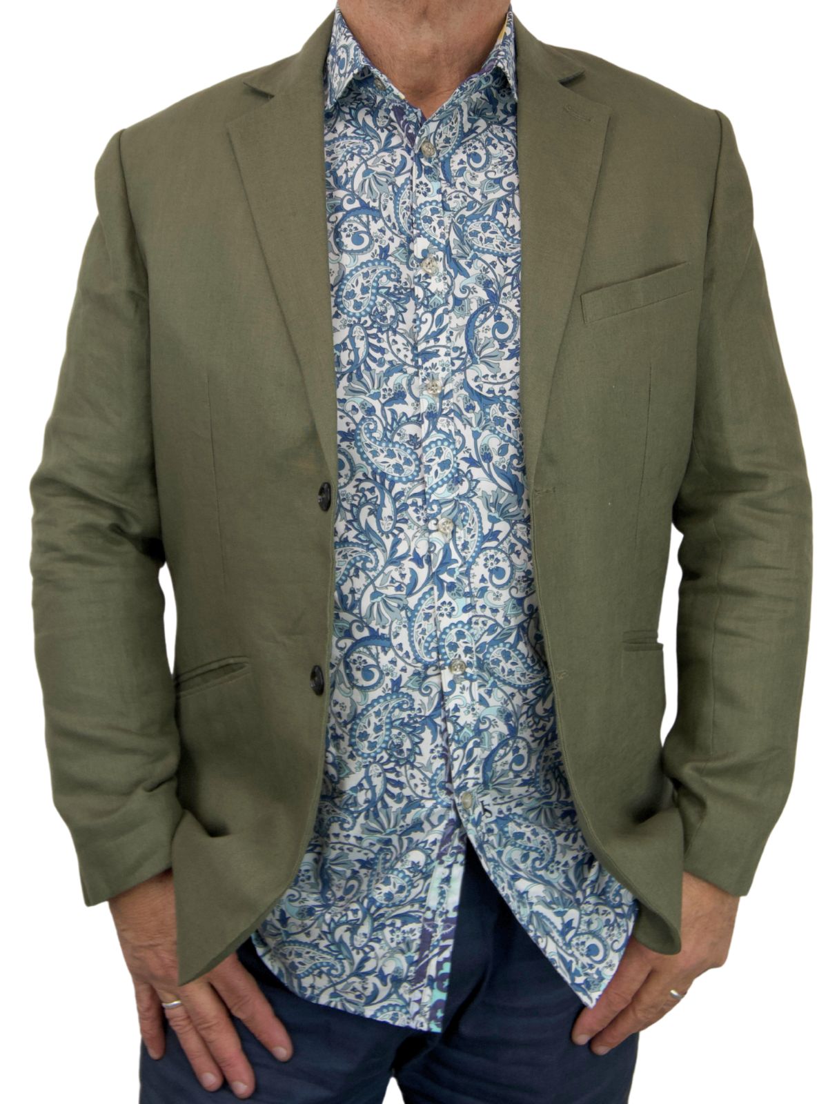 Charisma Abstract L/S Shirt - Blue