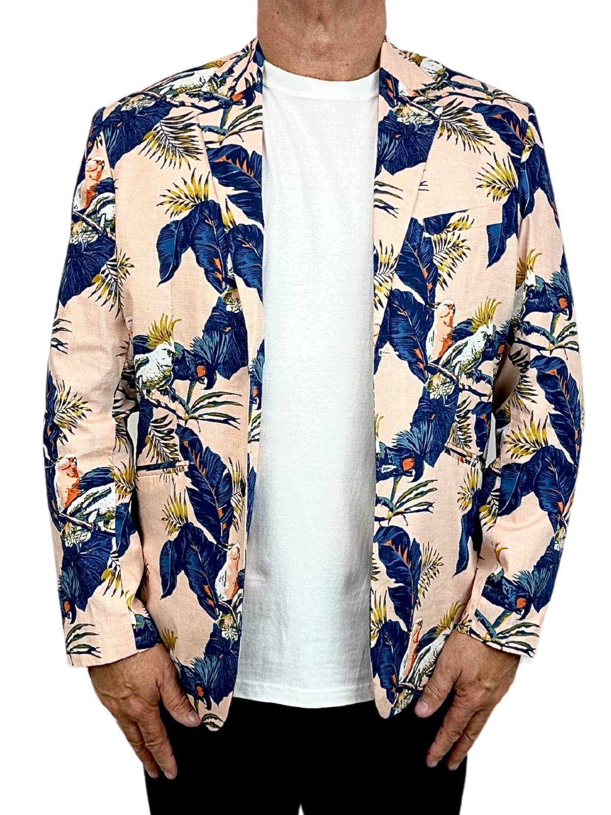 Cheeky Hawaiian Cotton Jacket - Blue/Pink
