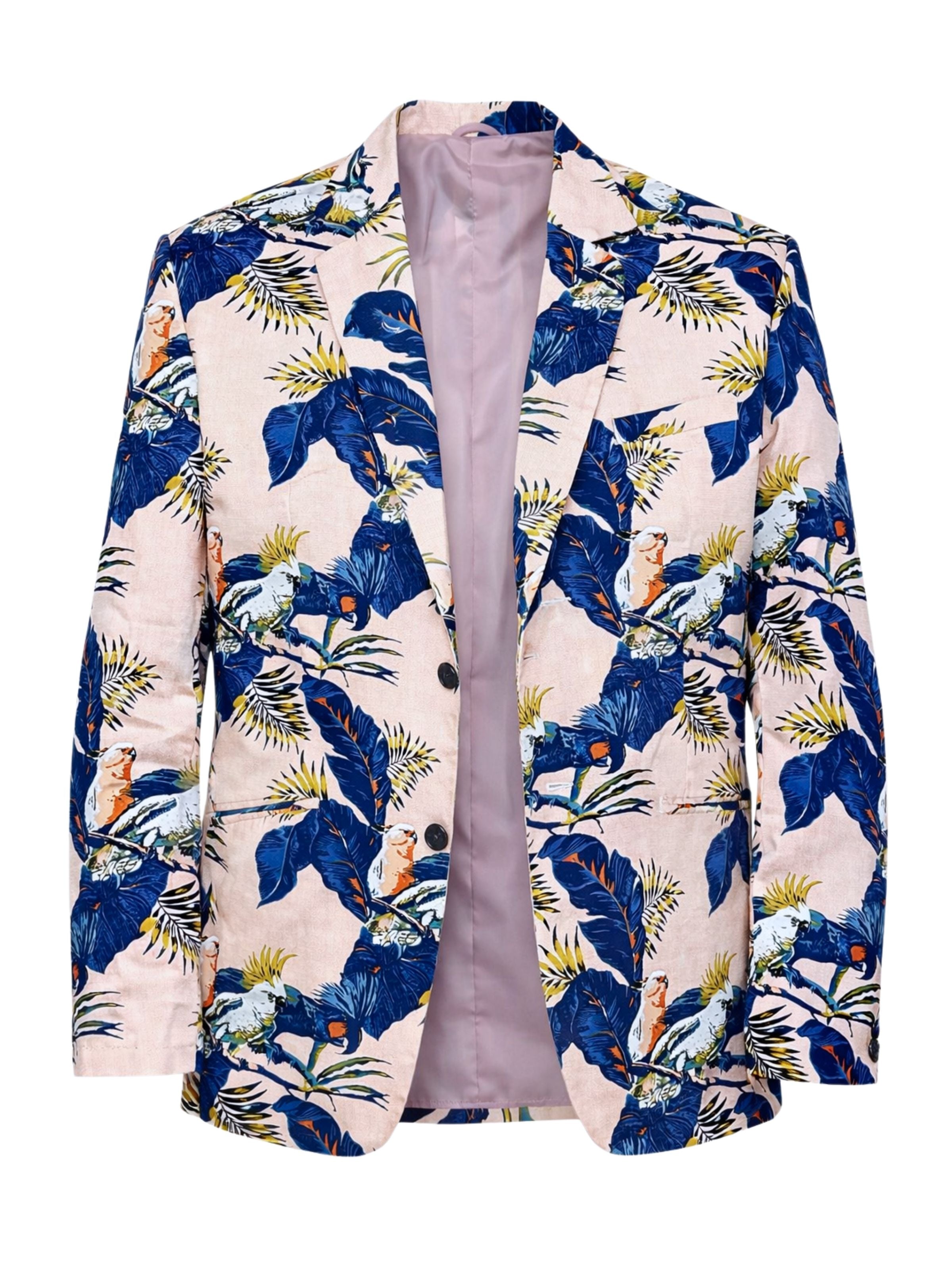 Cheeky Hawaiian Cotton Jacket - Blue/Pink