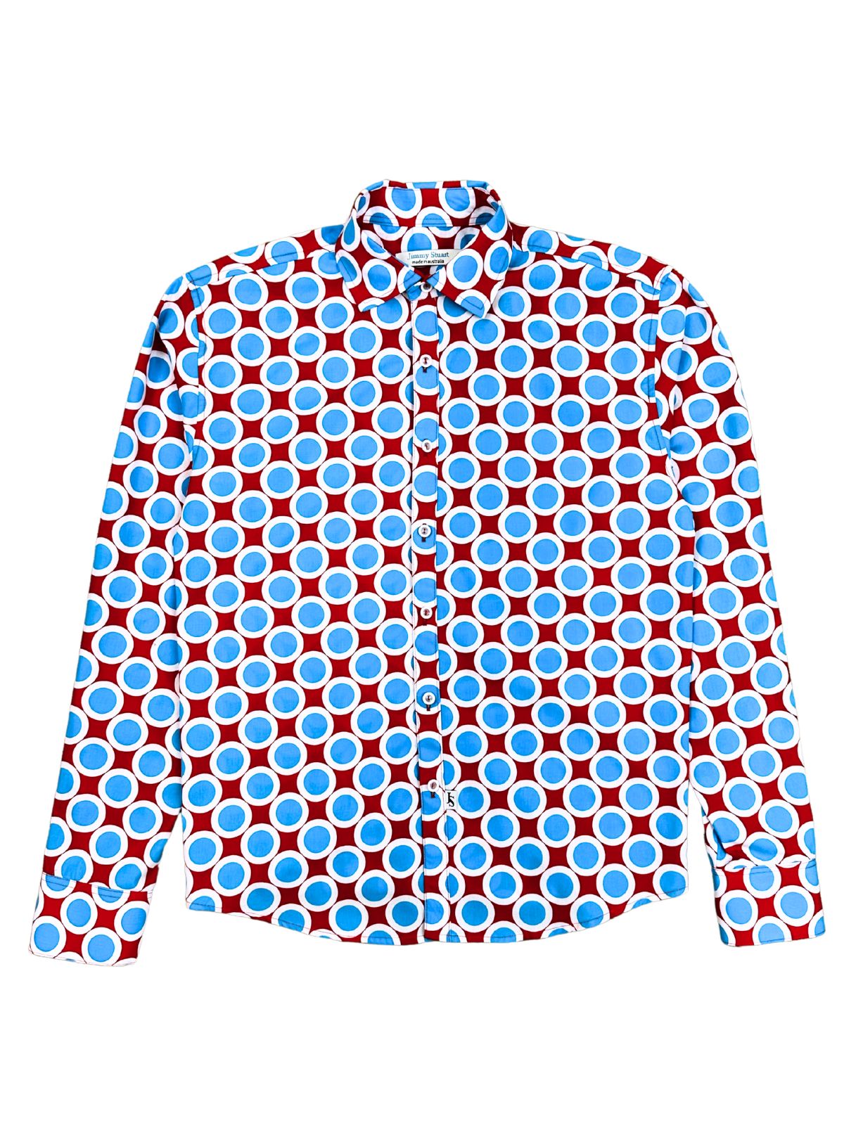 Circus Geometric Cotton L/S Big Mens Shirt - Red
