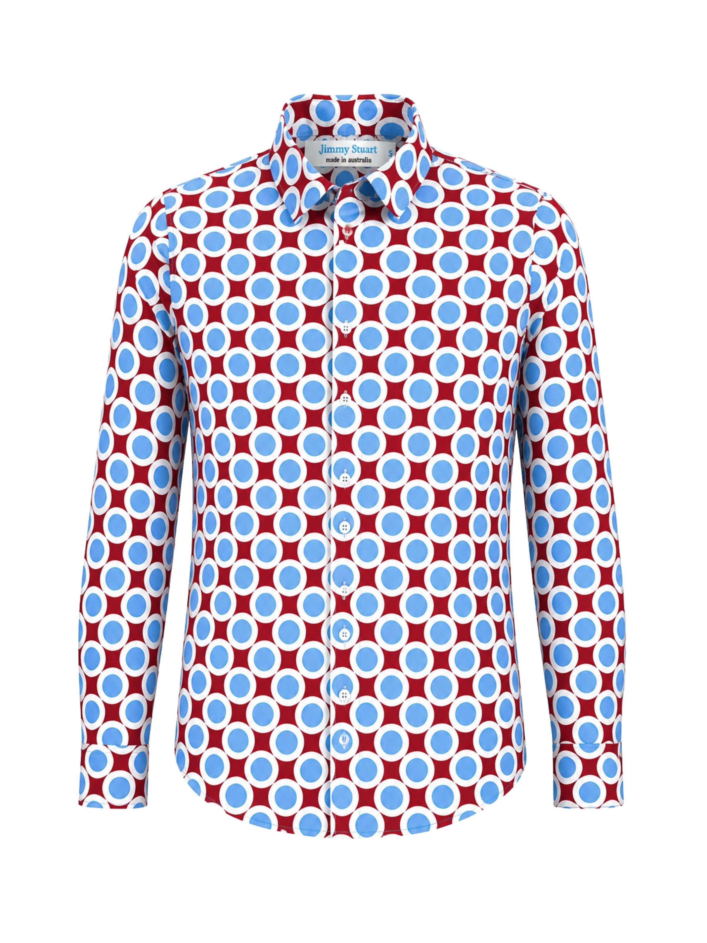 Circus Geometric Cotton L/S Shirt - Red