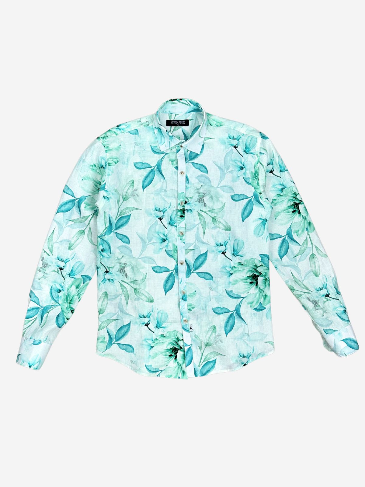 Desire Floral Linen L/S Shirt - Blue
