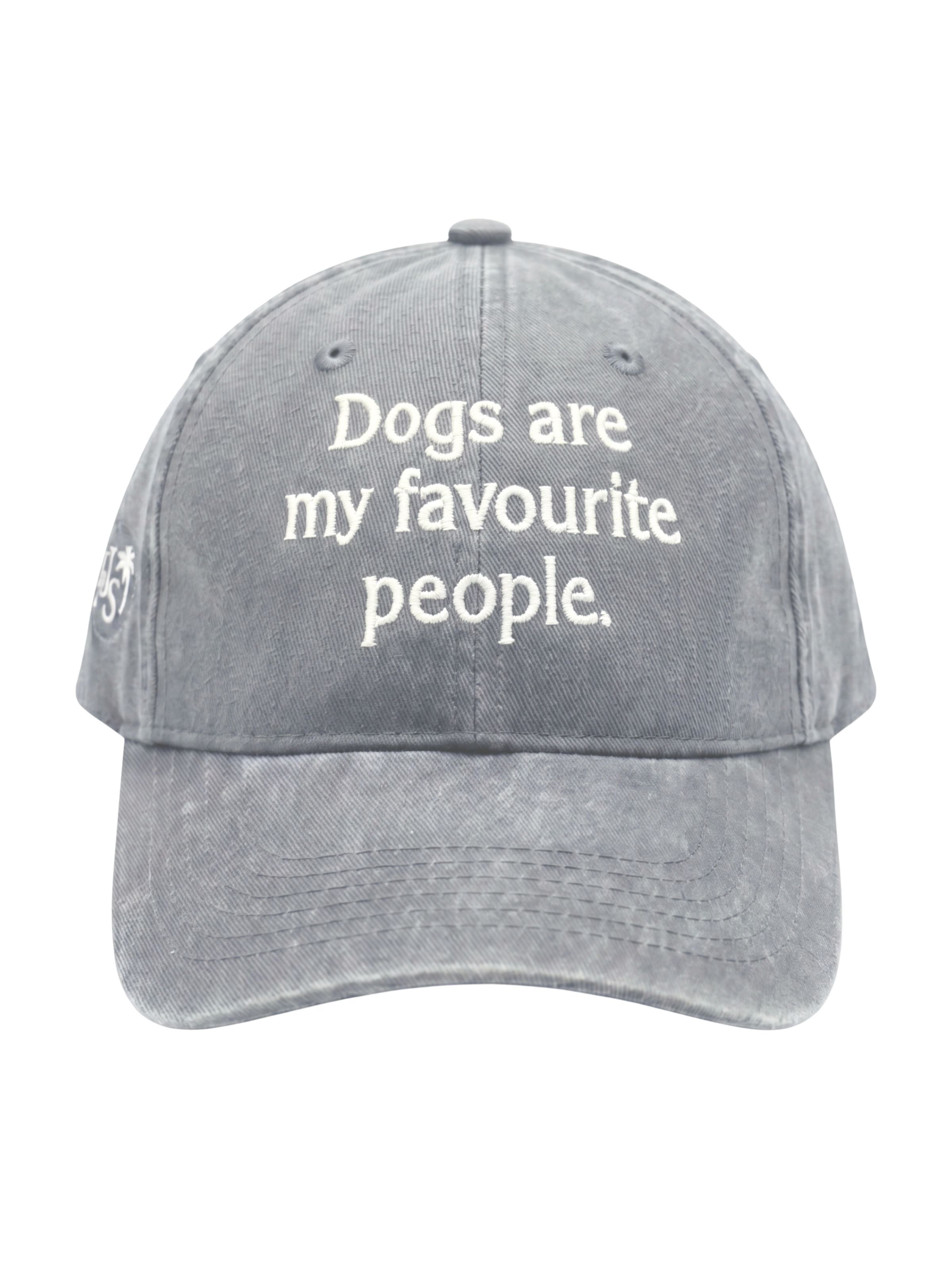 Dogs are my Favourite People Enzyme Washed Cap - Embroidered