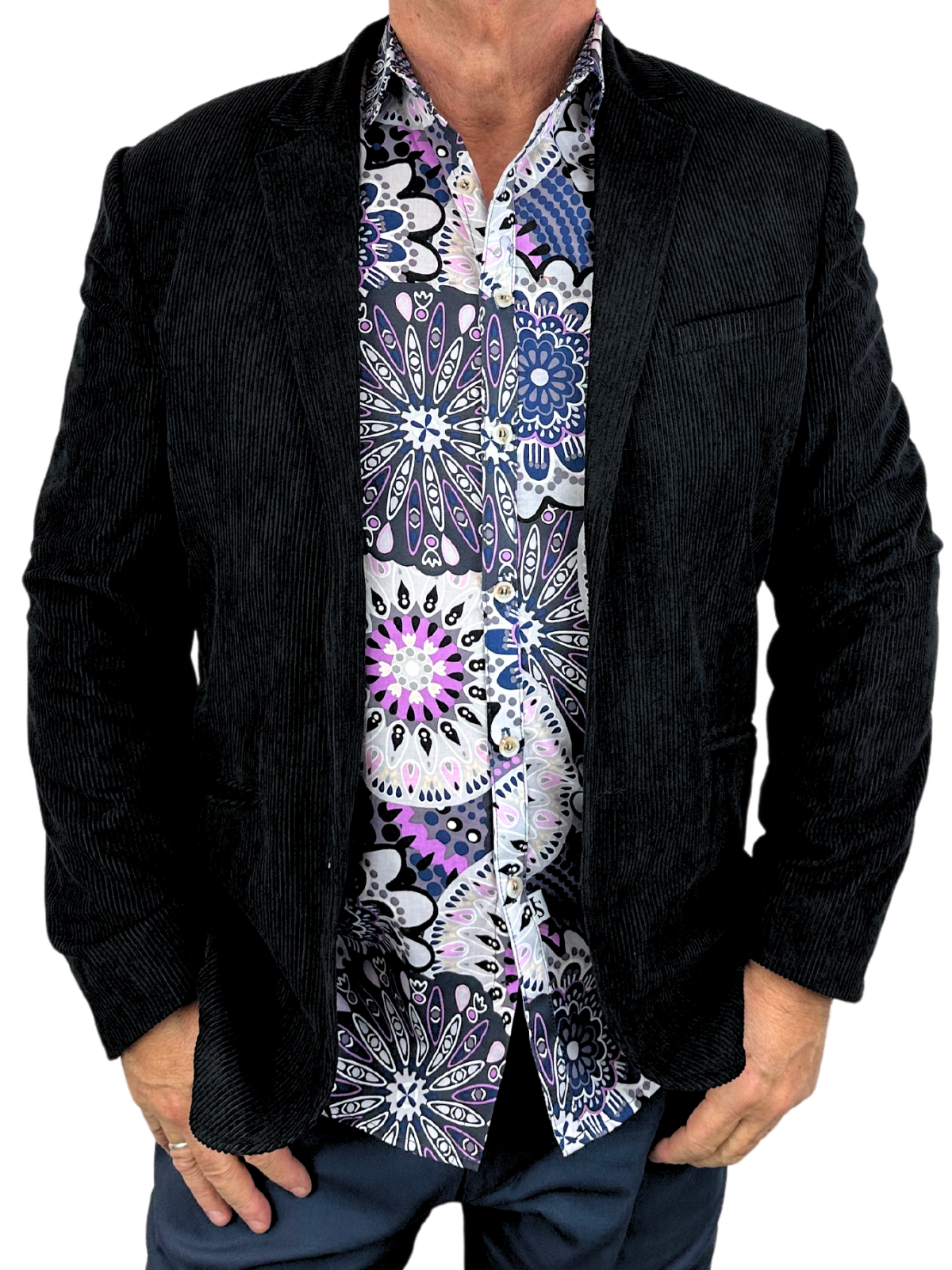 Drago Abstract Cotton L/S Shirt - Purple