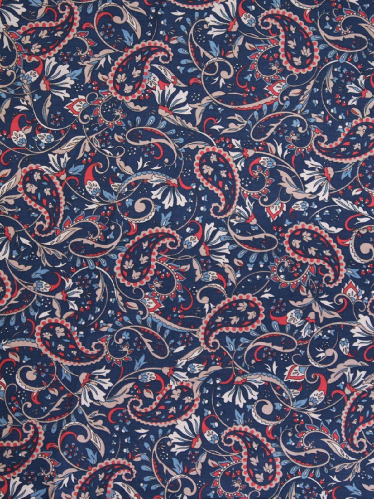Earth Paisley Cotton L/S Shirt - Navy