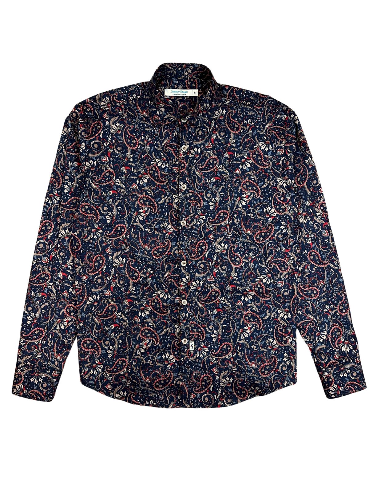 Earth Paisley Cotton L/S Shirt - Navy