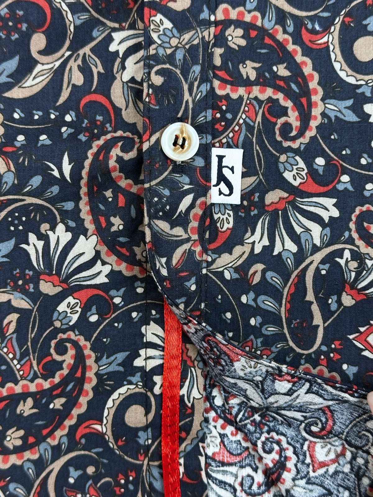 Earth Paisley Cotton L/S Shirt - Navy